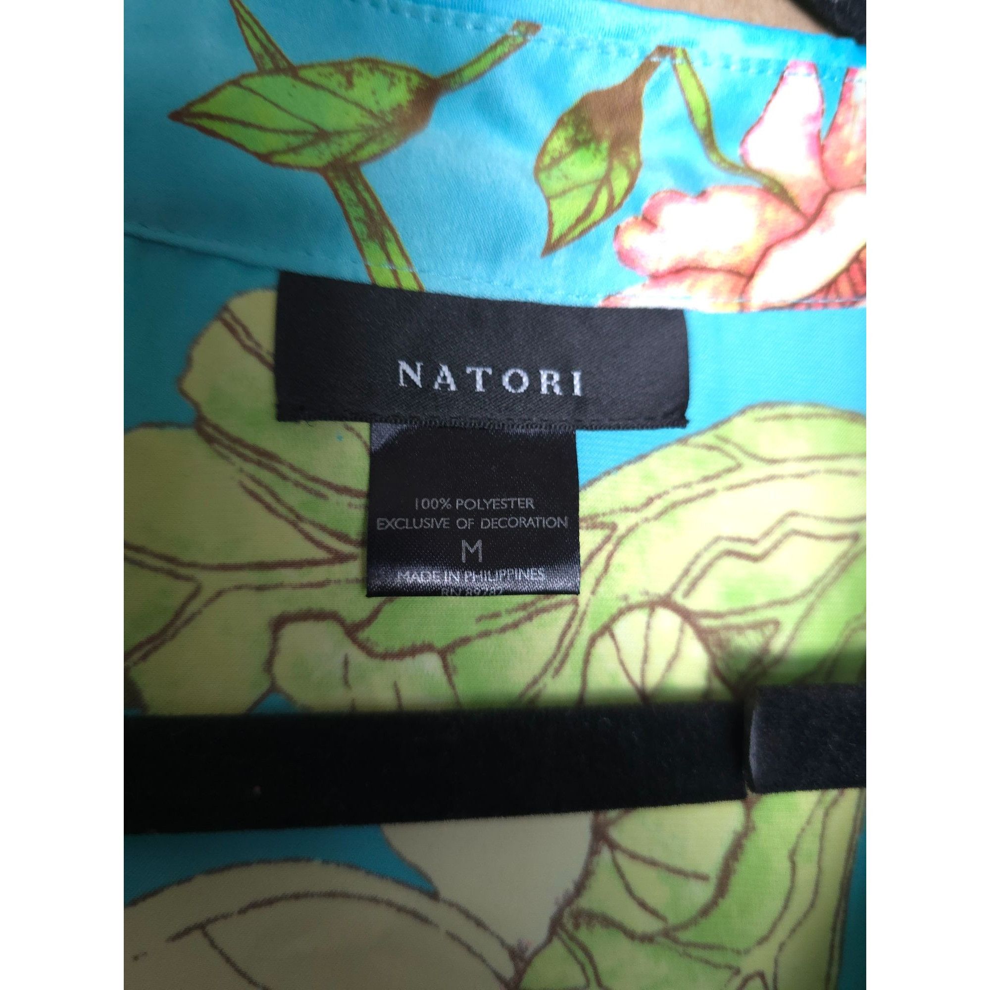 Japanese Brand Natori Kimono Style Blue Floral 1/2 Zip Dress Size Size M / US 6-8 / IT 42-44 - 2 Thumbnail