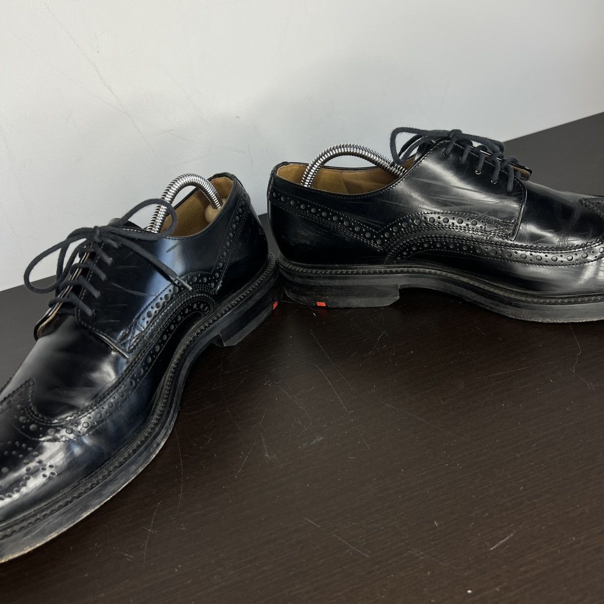 Designer HENRY LLOYD BOURTON DERBY BROGUE BLACK LEATHER HUDSON SHOES Size US 10 / EU 43 - 6 Thumbnail
