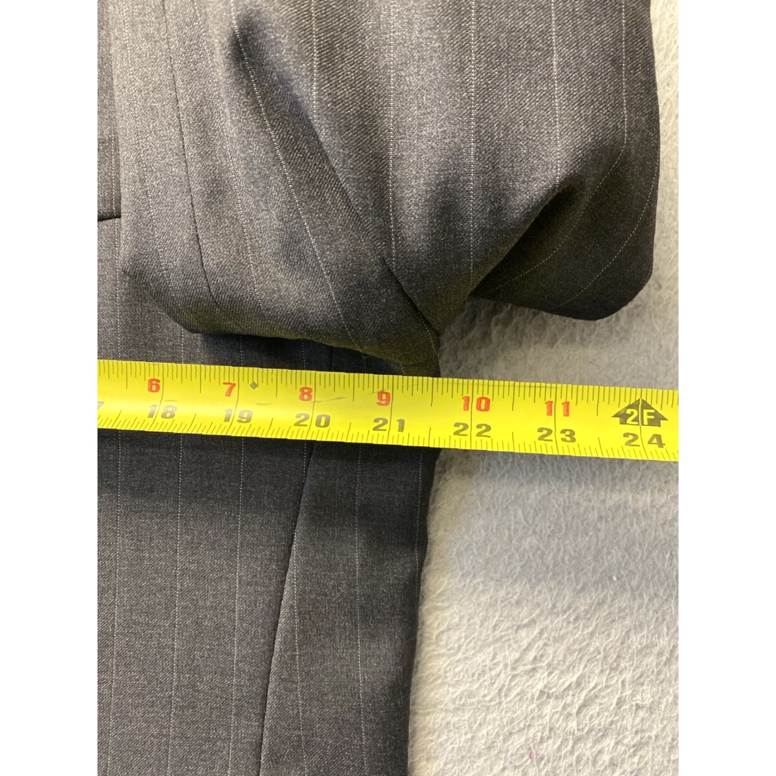 Vintage Hickey Freeman 100% Wool Suit Blazer Size 43R Gray Striped Mens Size 46R - 3 Thumbnail