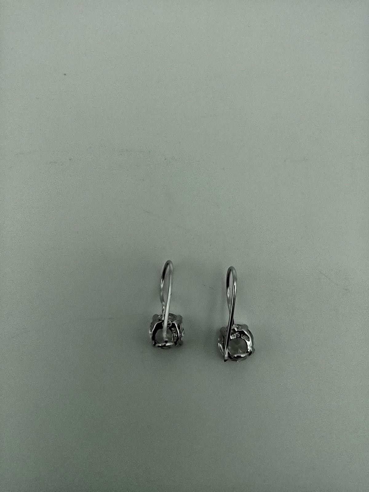 The Unbranded Brand Vintage 925 Sterling Silver Brilliant Cut CZ Drop Earrings Size ONE SIZE - 3 Thumbnail