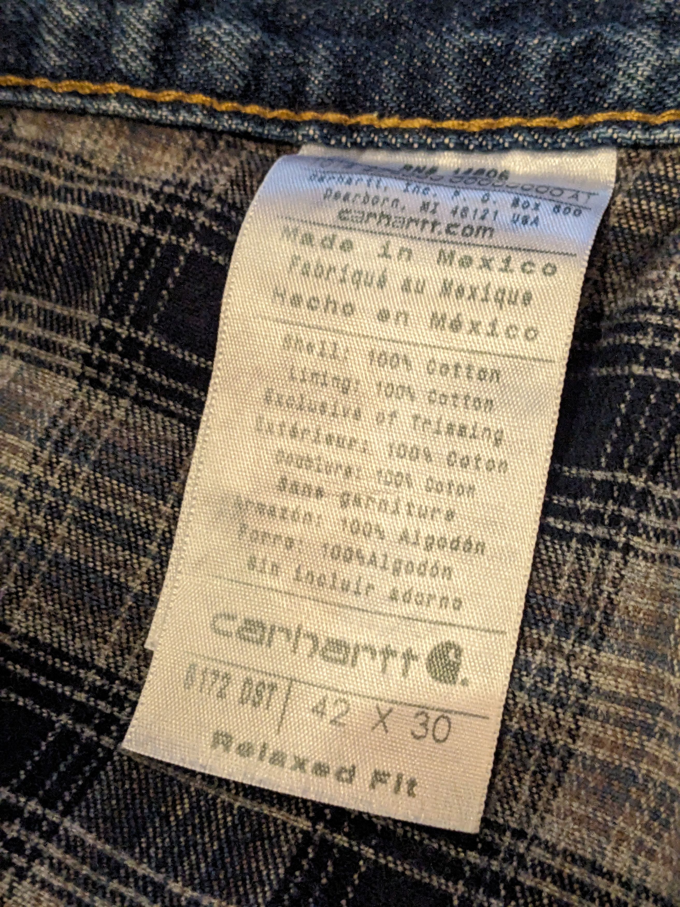 Carhartt × Vintage Vintage Carhartt 42 x 30 Flannel Lined Relaxed Denim Jeans Size US 42 / EU 58 - 4 Thumbnail