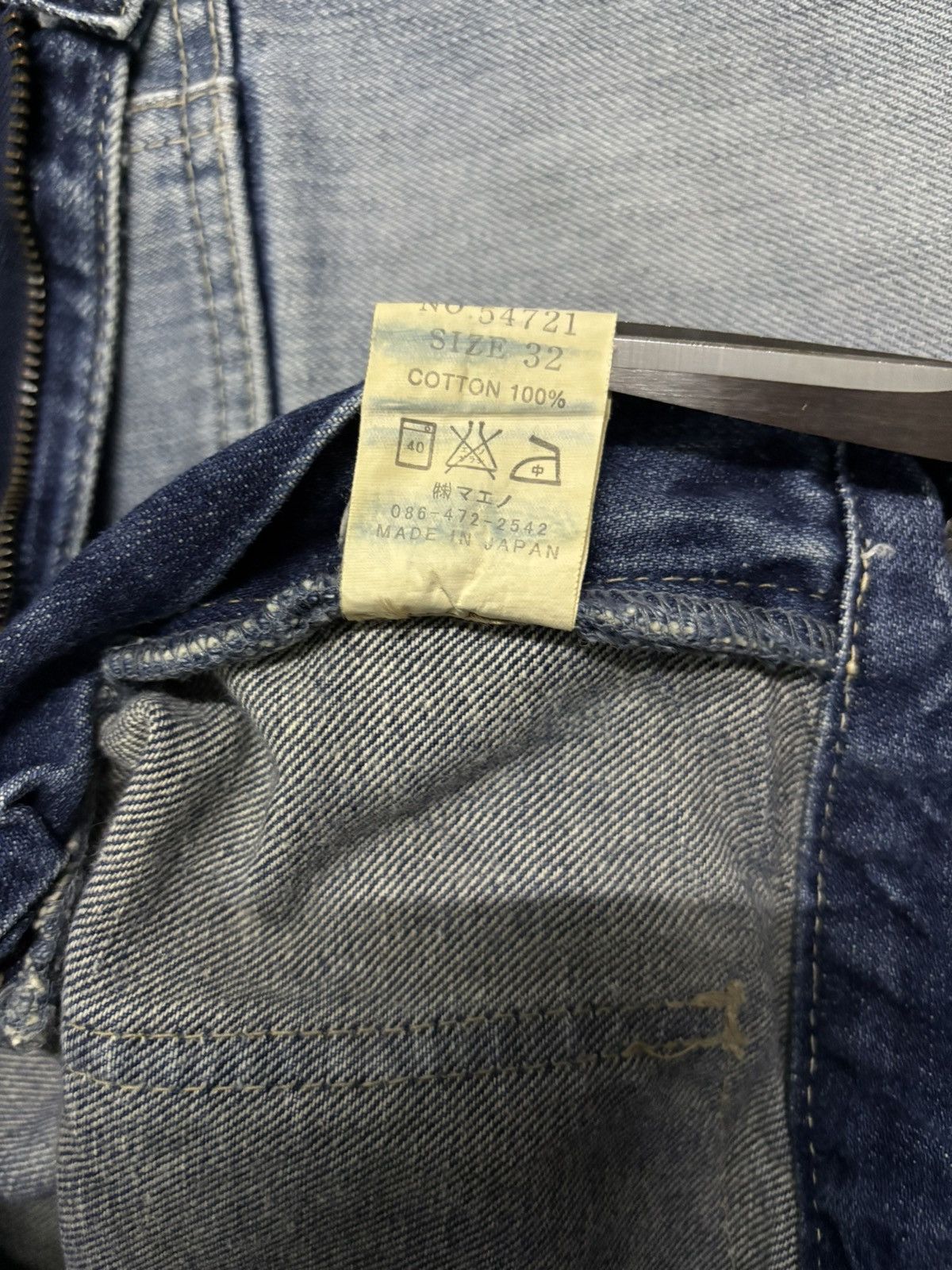 Japanese Brand Vintage 90s Eternal Union Made Cracked Wash Bush Denim Pants Size US 31 - 20 Thumbnail