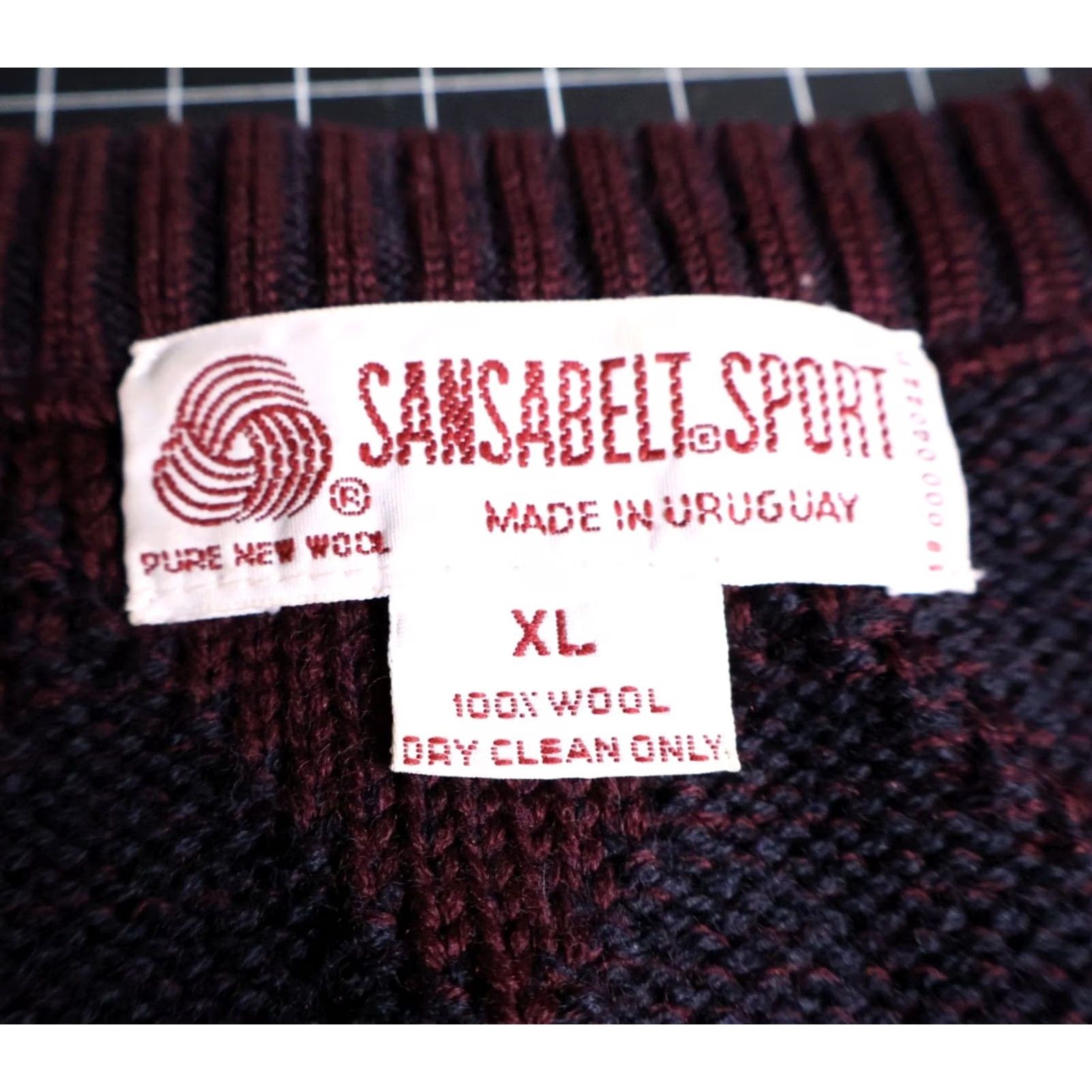 Vintage VINTAGE Sansabelt Sweater Vest Shirt Mens XL Dark Red Argyle V-Neck 80s 90s Retro Preppy Knit Wool Reds Blues Regular Size US XL / EU 56 / 4 - 3 Thumbnail