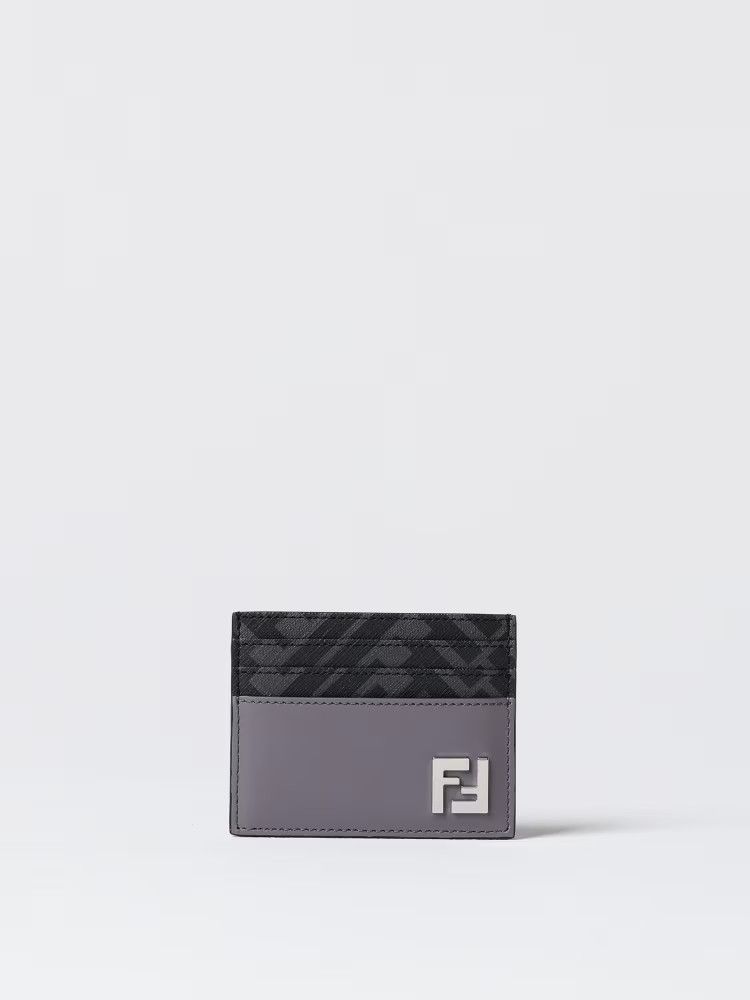 Fendi o1s1wg111125 Size: OS / FF Squared Card Holder in Grey Size ONE SIZE - 1 Thumbnail