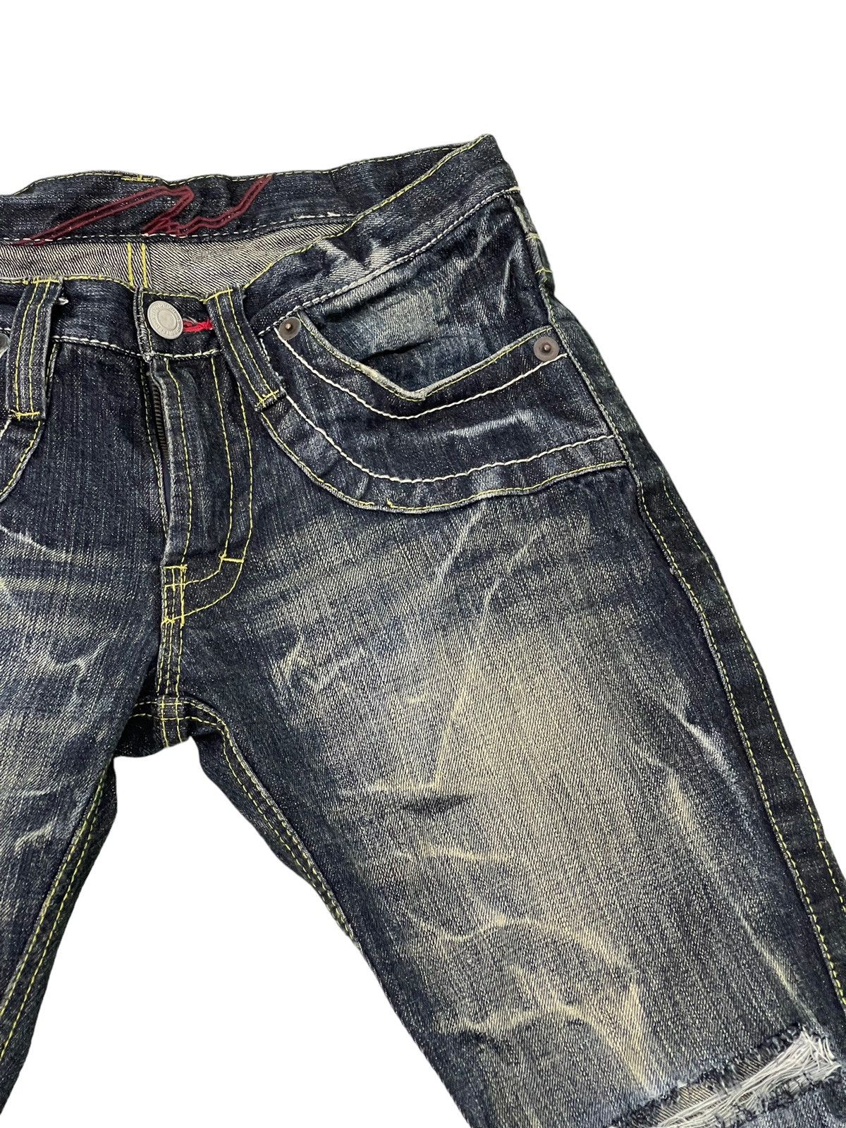 Japanese Brand Flare Jeans Three Stones Distress Low Rise Boot Cut 7🟦0 Size US 30 / EU 46 - 9 Thumbnail