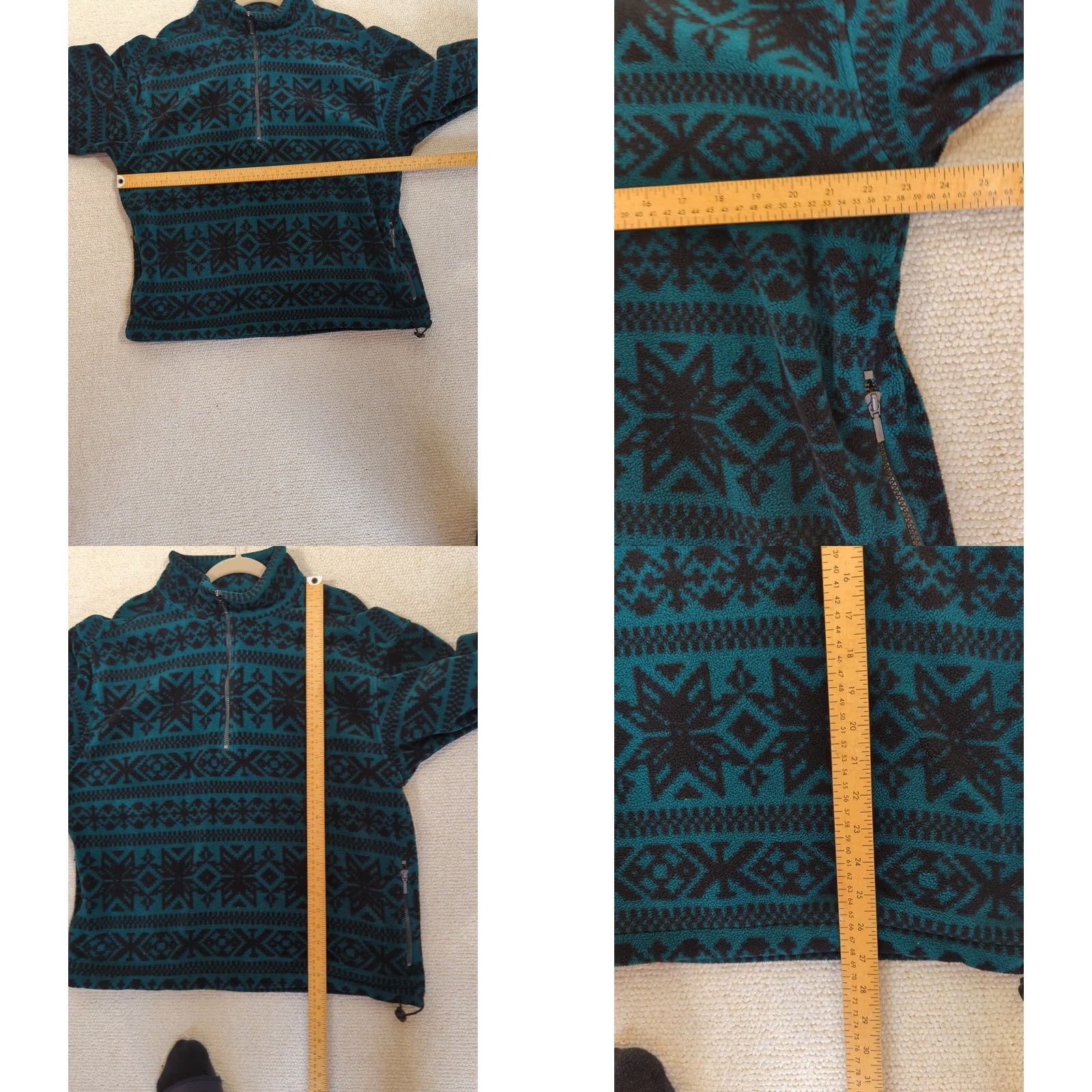 Eddie Bauer VINTAGE Eddie Bauer Sweater Pullover Mens M Green Fair Isle Fleece 1/2 Zip Pocket Mock Neck Jacket Style Outdoor Holiday Fall Winter Hiking Walking Size US M / EU 48-50 / 2 - 8 Thumbnail