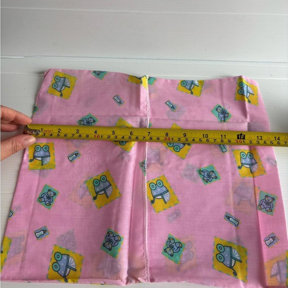 Designer Vintage 90s Baby girl pink Pillowcase by Emval Creations Size ONE SIZE - 4 Thumbnail