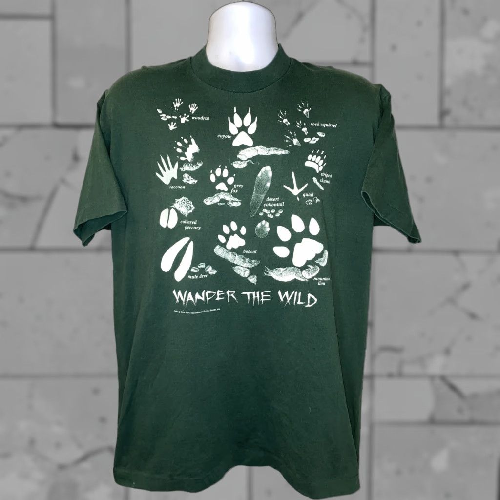Fruit Of The Loom Fruit of the Loom Vtg Mens Green USA Made Wander The Wild T-Shirt Size XL Regular Fit Short Sleeve Cotton/Polyester Size US XL / EU 56 / 4 - 1 Thumbnail