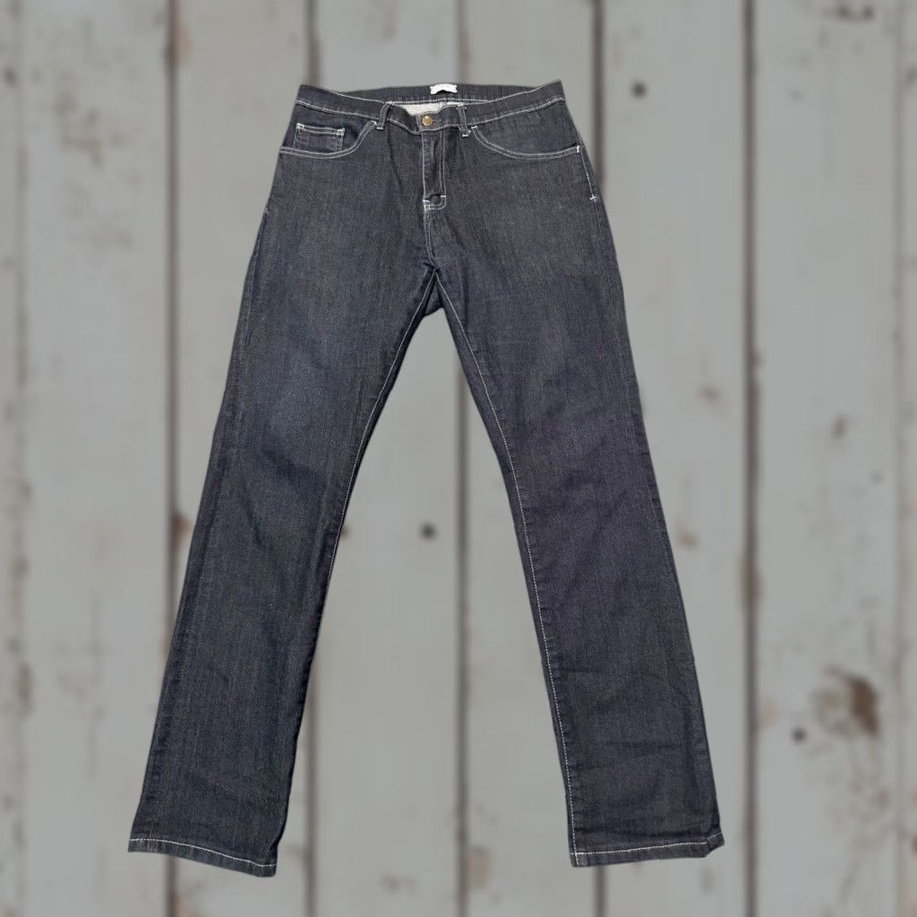 Delta Tom James Jeans Mens 31x28 Delta Blue Denim Tapered Stretch Dark Wash USA Regular 31in Inseam Pockets Size US 31 - 1 Thumbnail