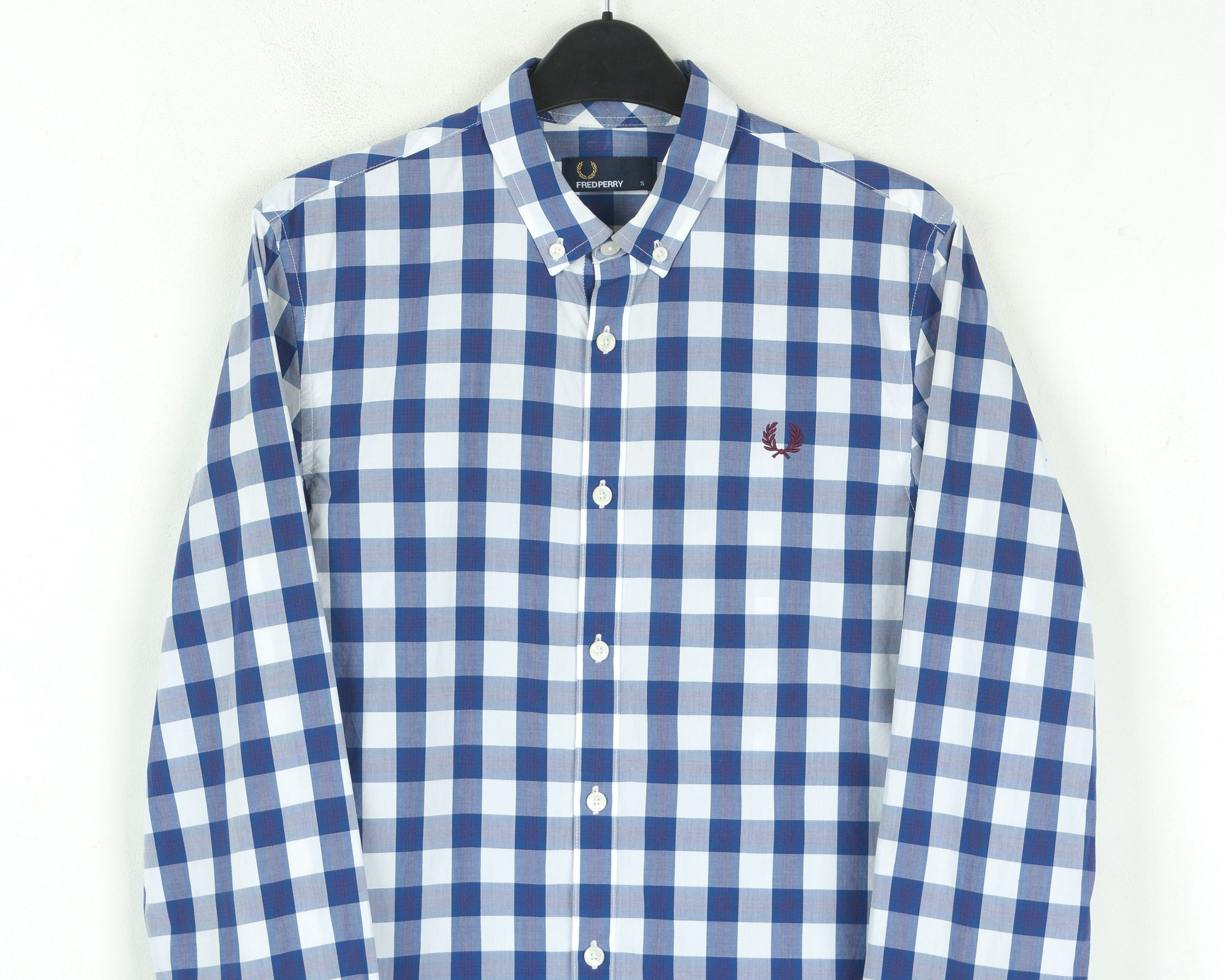 Fred Perry Men's Shirt S Long Sleeved Check Button up Cotton Size US S / EU 44-46 / 1 - 7 Thumbnail