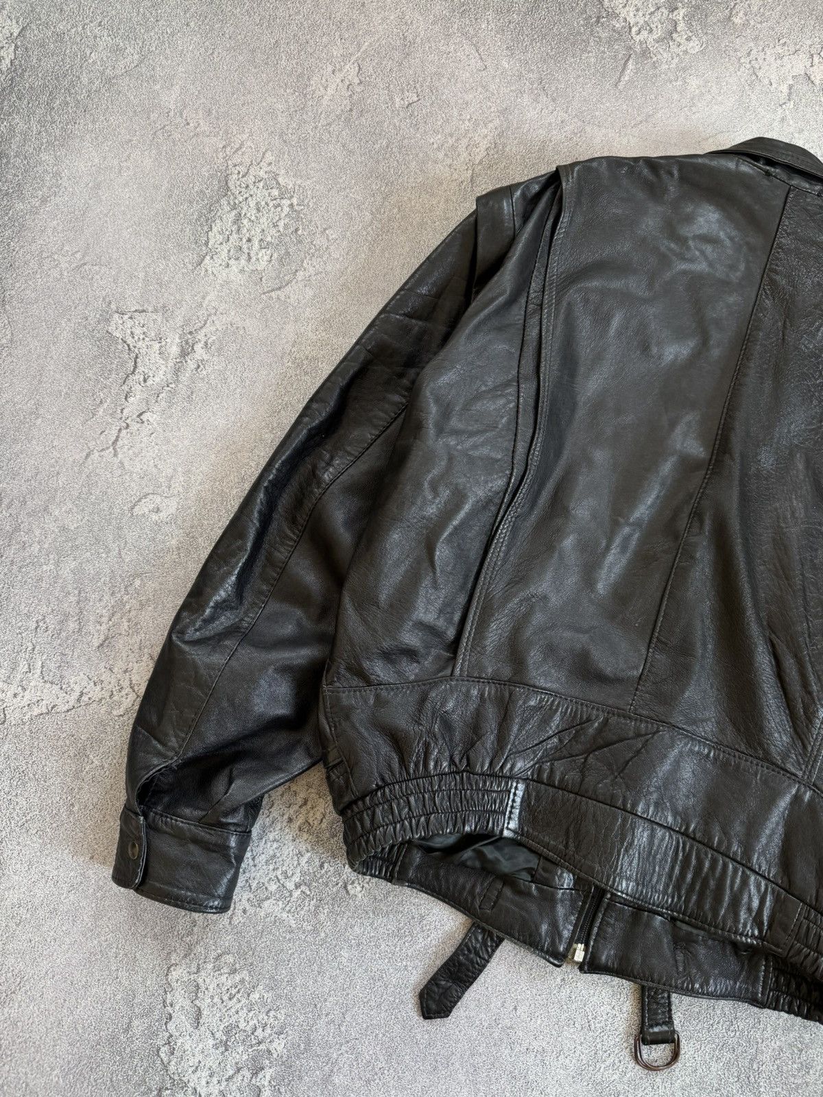 Vintage Leather L aviator bomber pilot jacket transformer vest coat Size US L / EU 52-54 / 3 - 16 Thumbnail