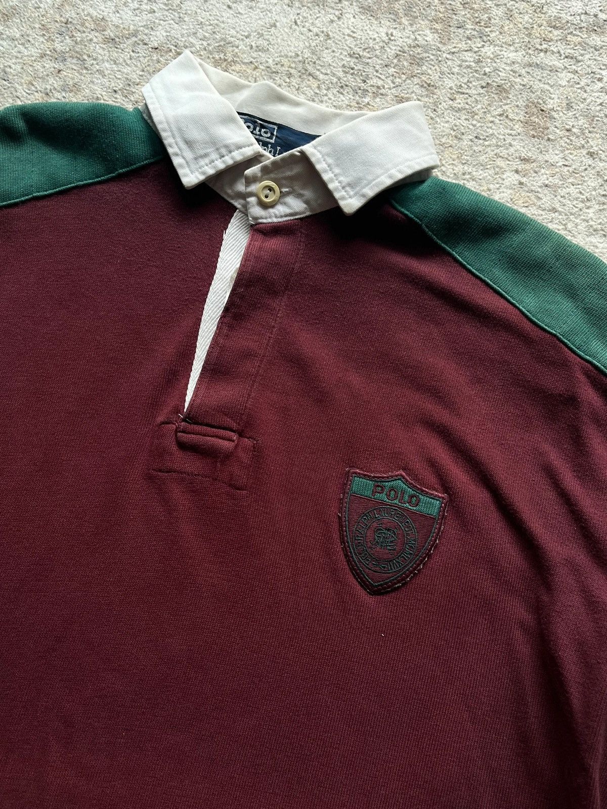 Polo Ralph Lauren Polo Ralph Lauren 1980s-1990's Wooly Badge Scribble Rugby Size US M / EU 48-50 / 2 - 2 Thumbnail