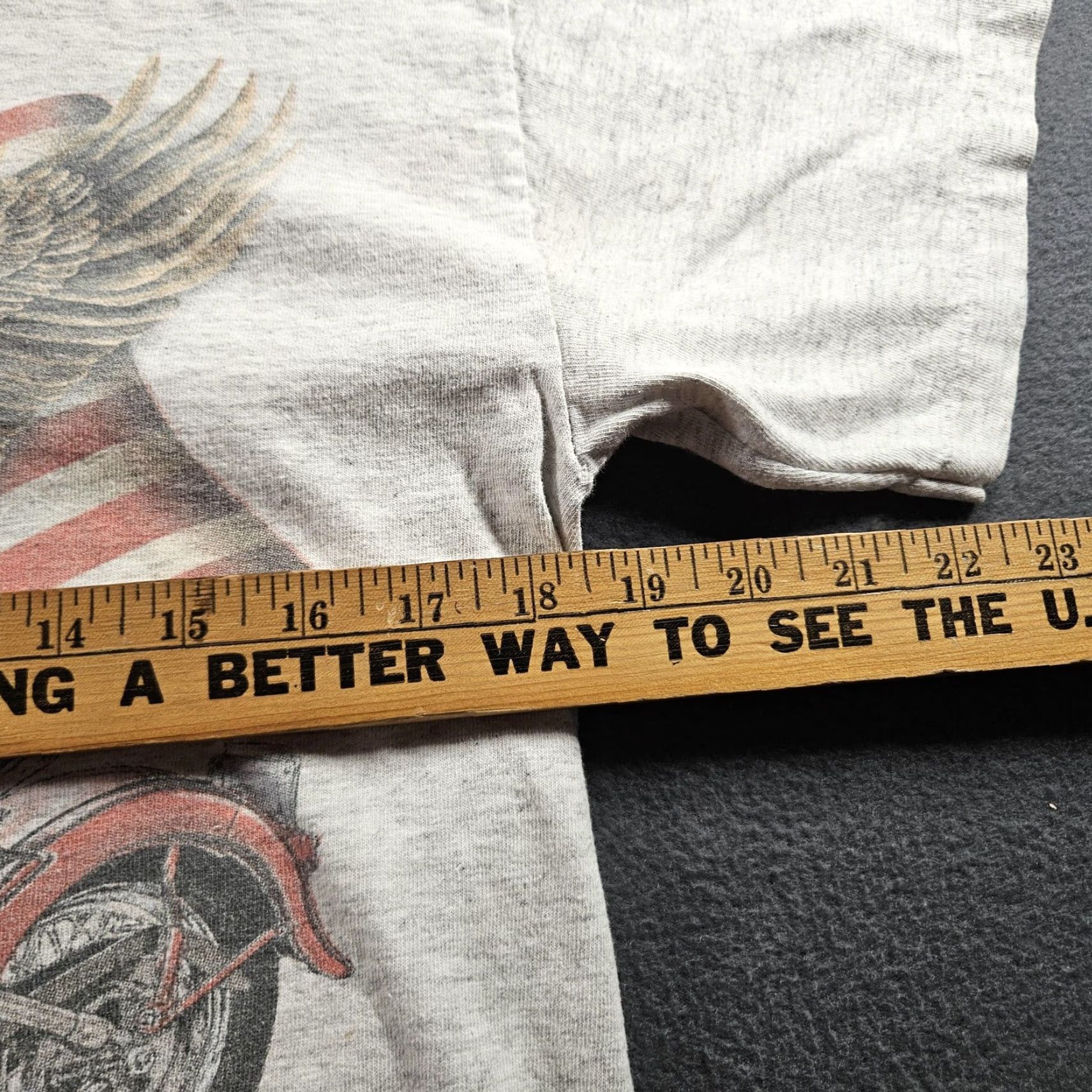 Vintage VINTAGE Panhead Shirt Mens M Gray CMJ Sportswear 90s Motorcycle USA Flag Graphic Print Crew Neck Short Sleeve Cotton Size US M / EU 48-50 / 2 - 7 Thumbnail