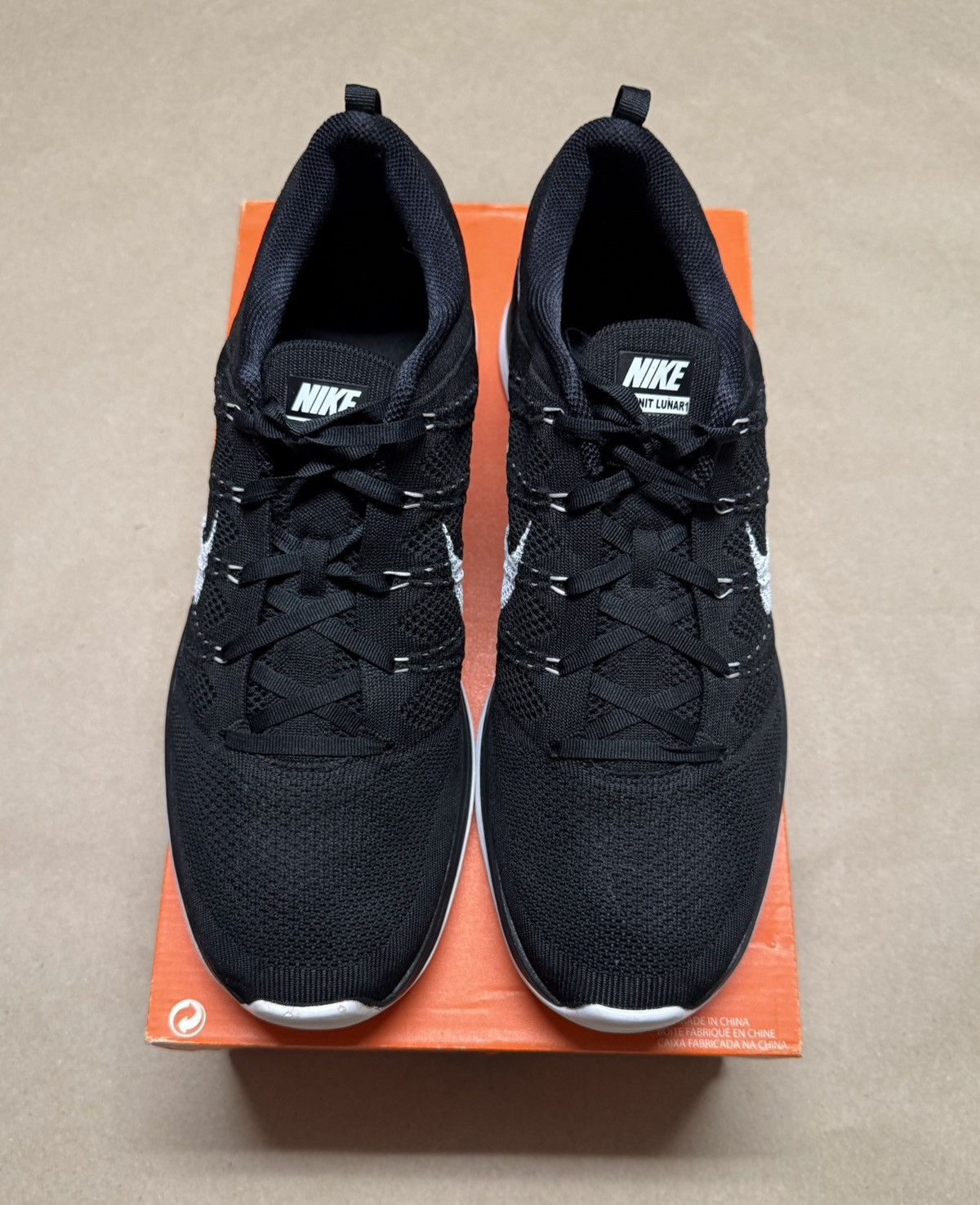 Nike Nike Flyknit Lunar 1+ Black White size 14 men’s running! Size US 14 / EU 47 - 3 Thumbnail