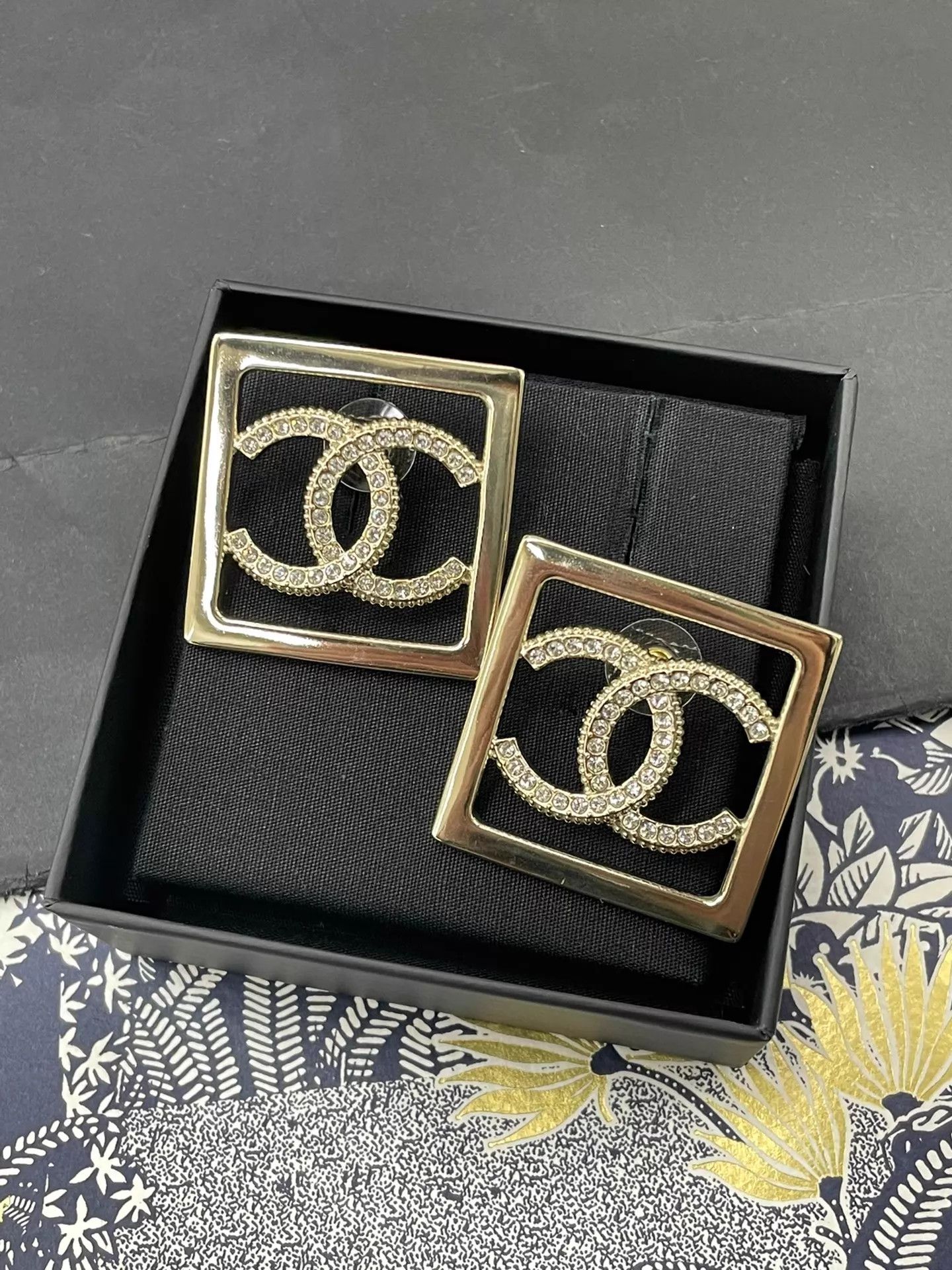 Chanel Chanel Large Square CC Logo Earrings Size ONE SIZE - 1 Thumbnail