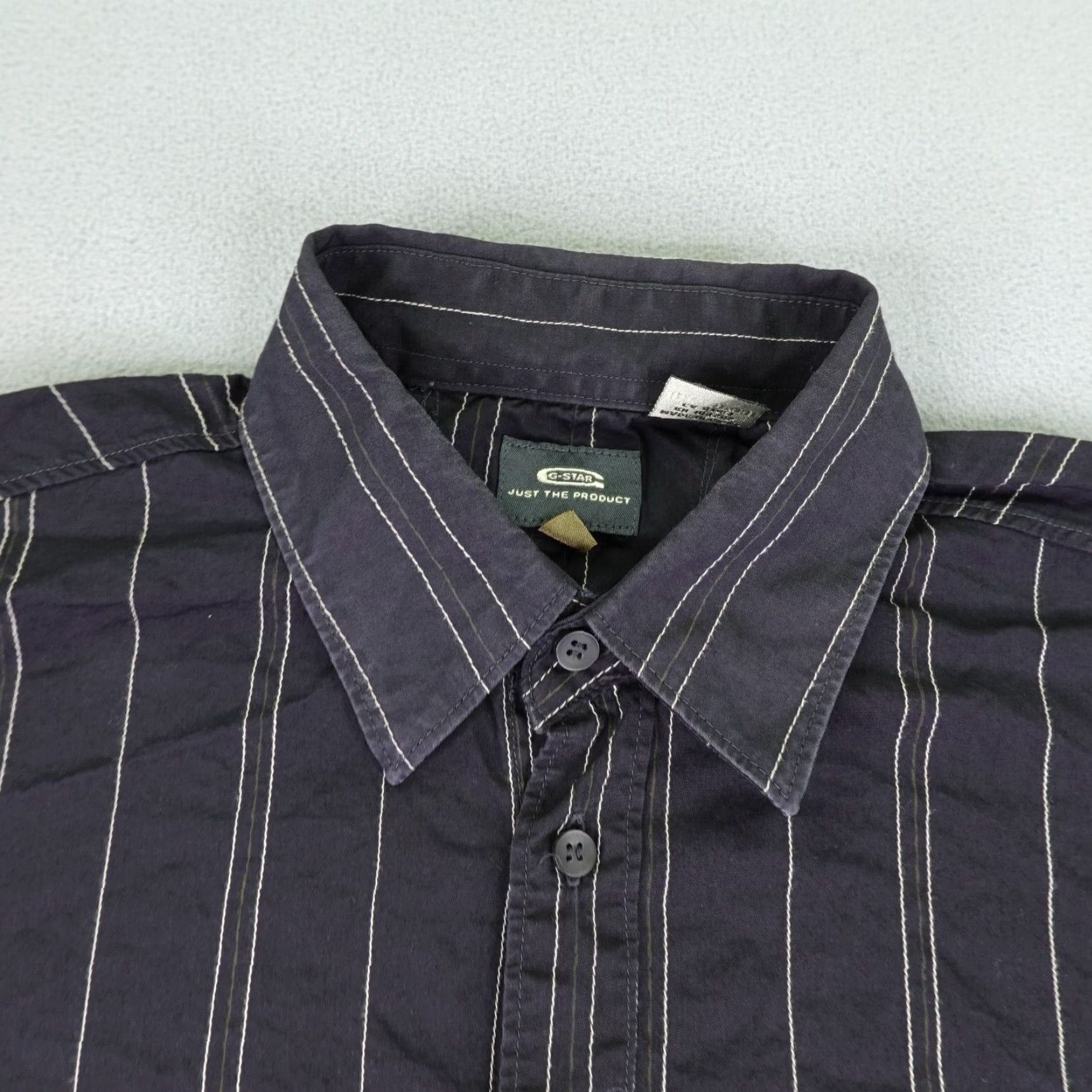 G-Star G Star Raw Shirt Mens XL Black Stripes Button Up Long Sleeve New Luxor Type Size US XL / EU 56 / 4 - 2 Thumbnail