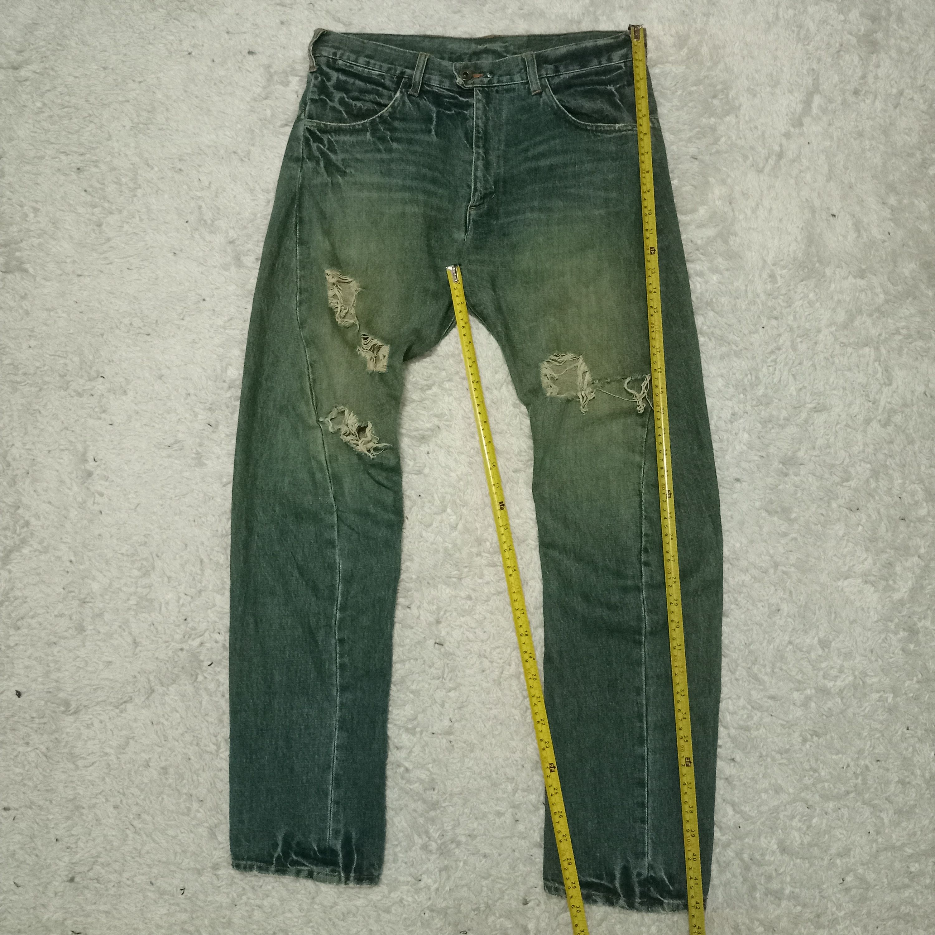 Japanese Brand Vintage Vertigo Design Sick Mud Wash Distressed Curve Jeans Size US 34 / EU 50 - 7 Thumbnail
