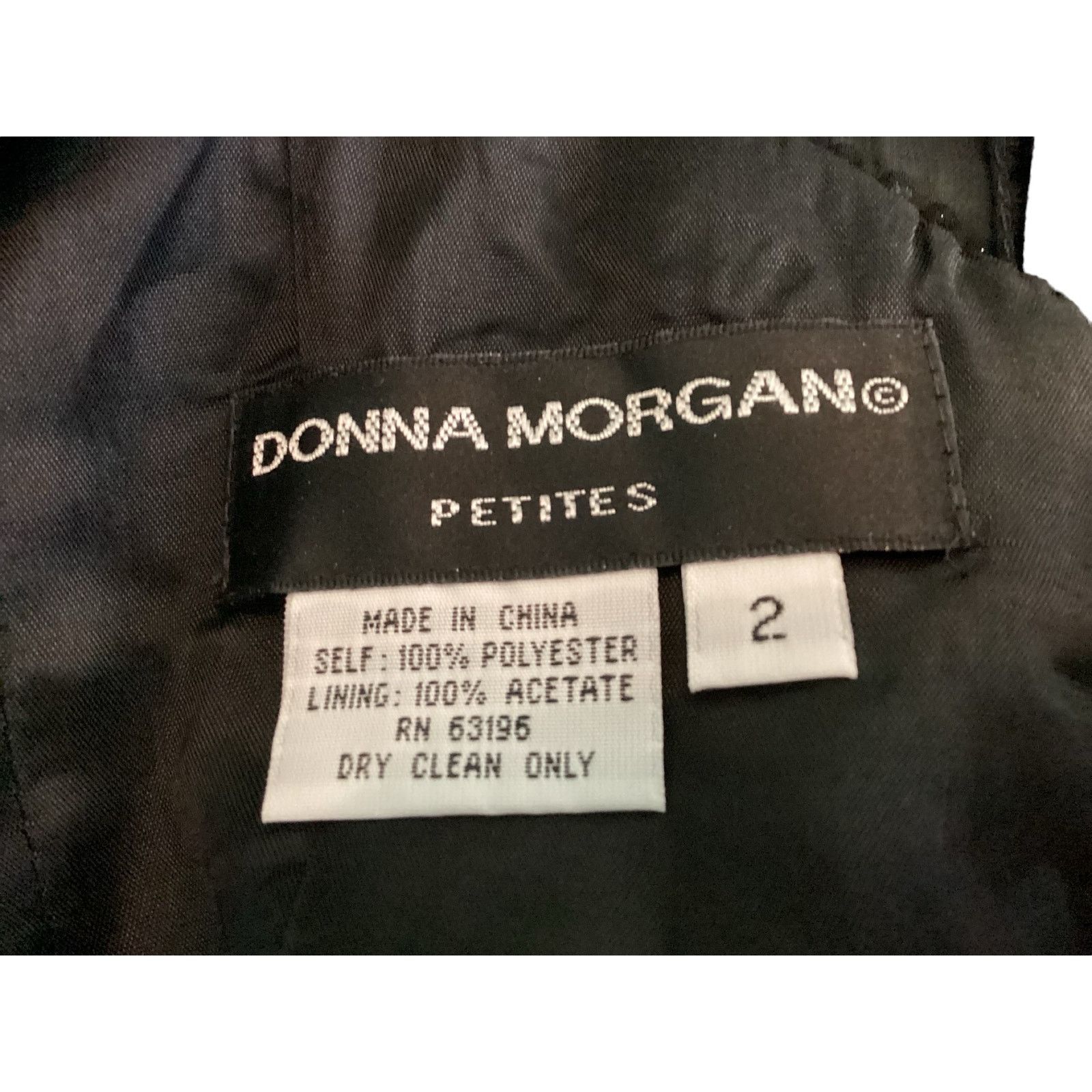 Donna Morgan Vtg Donna Morgan Petites Black Glamorous Party Dress 2 Size XS / US 0-2 / IT 36-38 - 3 Thumbnail