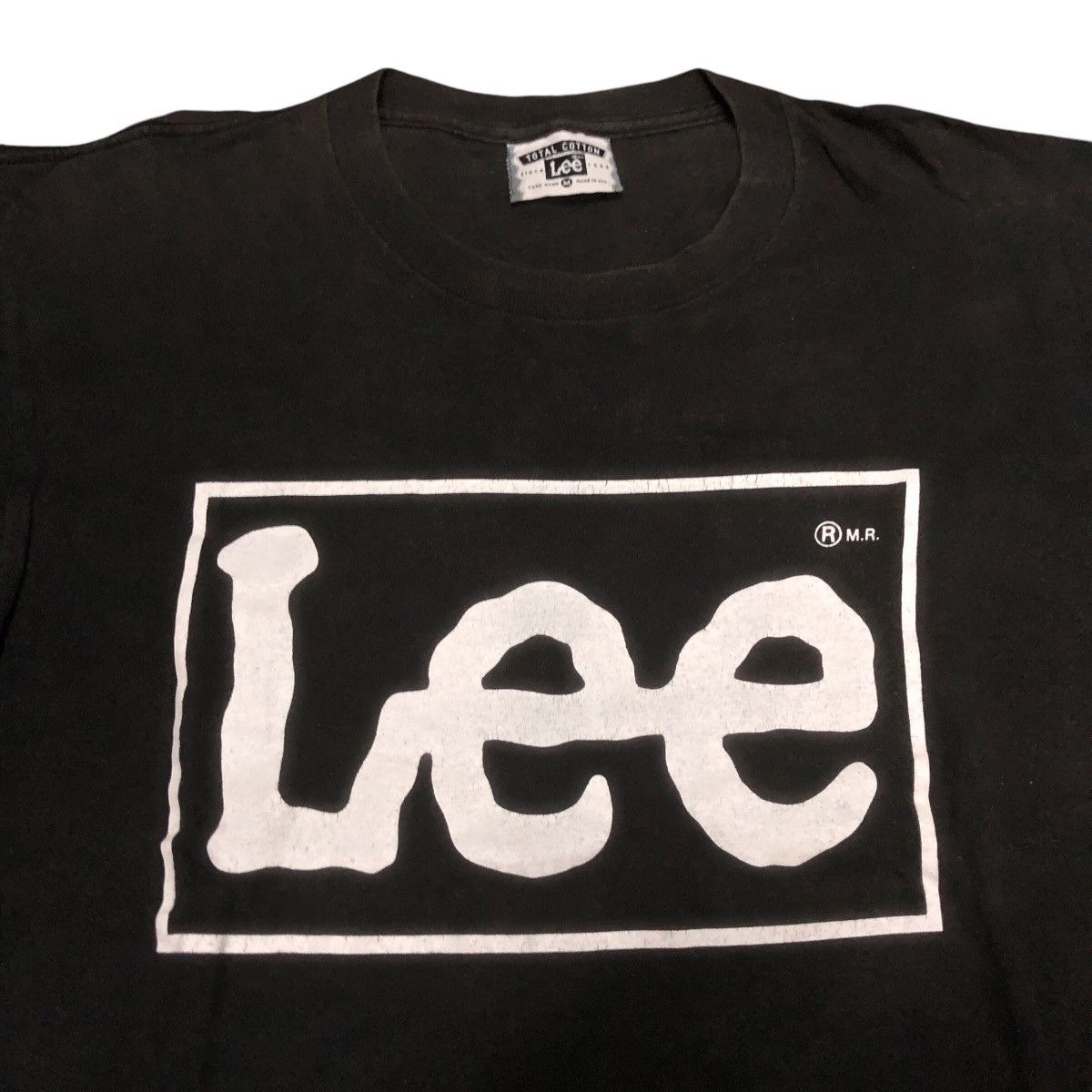 Lee × Vintage Vtg 90s Lee Big Box Logo Tshirt Size US M / EU 48-50 / 2 - 1 Thumbnail