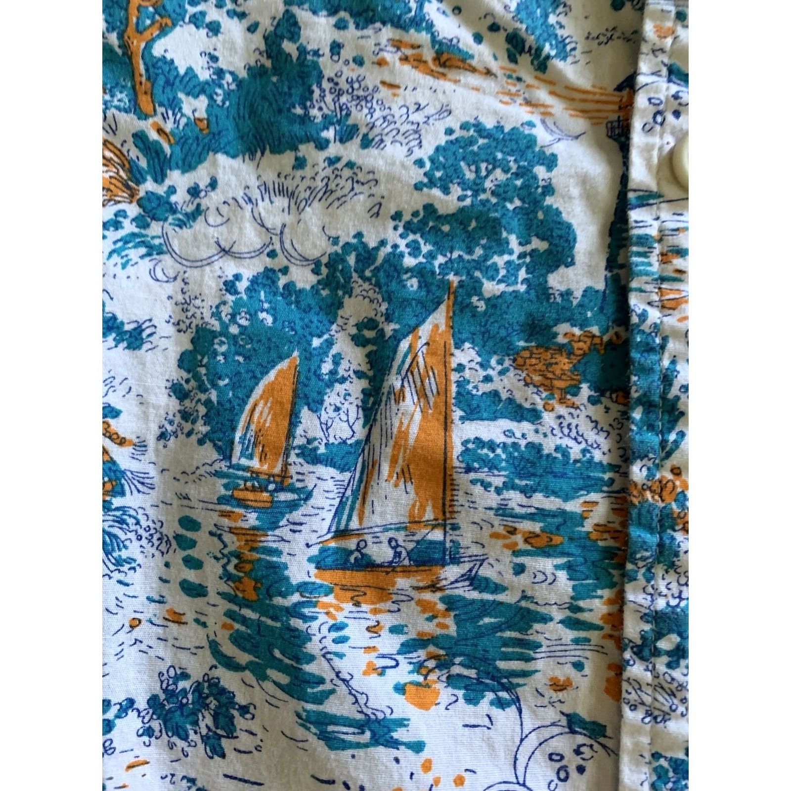 Nautica Columbia Shirts Men Large Multicolor AOP Lighthouse Sailboat Fish Nautical Lot Of 2 Size US L / EU 52-54 / 3 - 6 Thumbnail