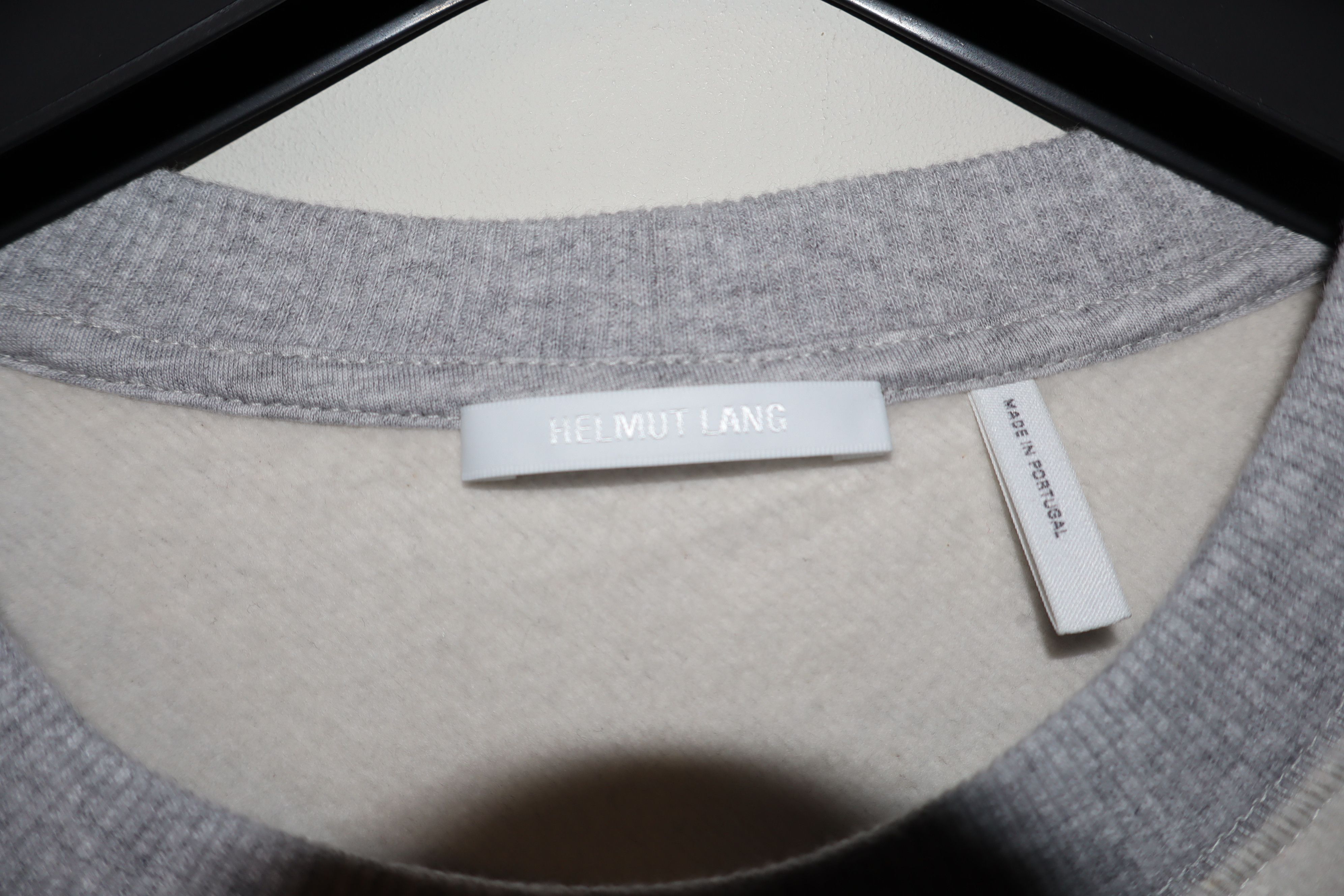 Helmut Lang Grey & Off-White Colorblock Crewneck Size US XL / EU 56 / 4 - 3 Thumbnail