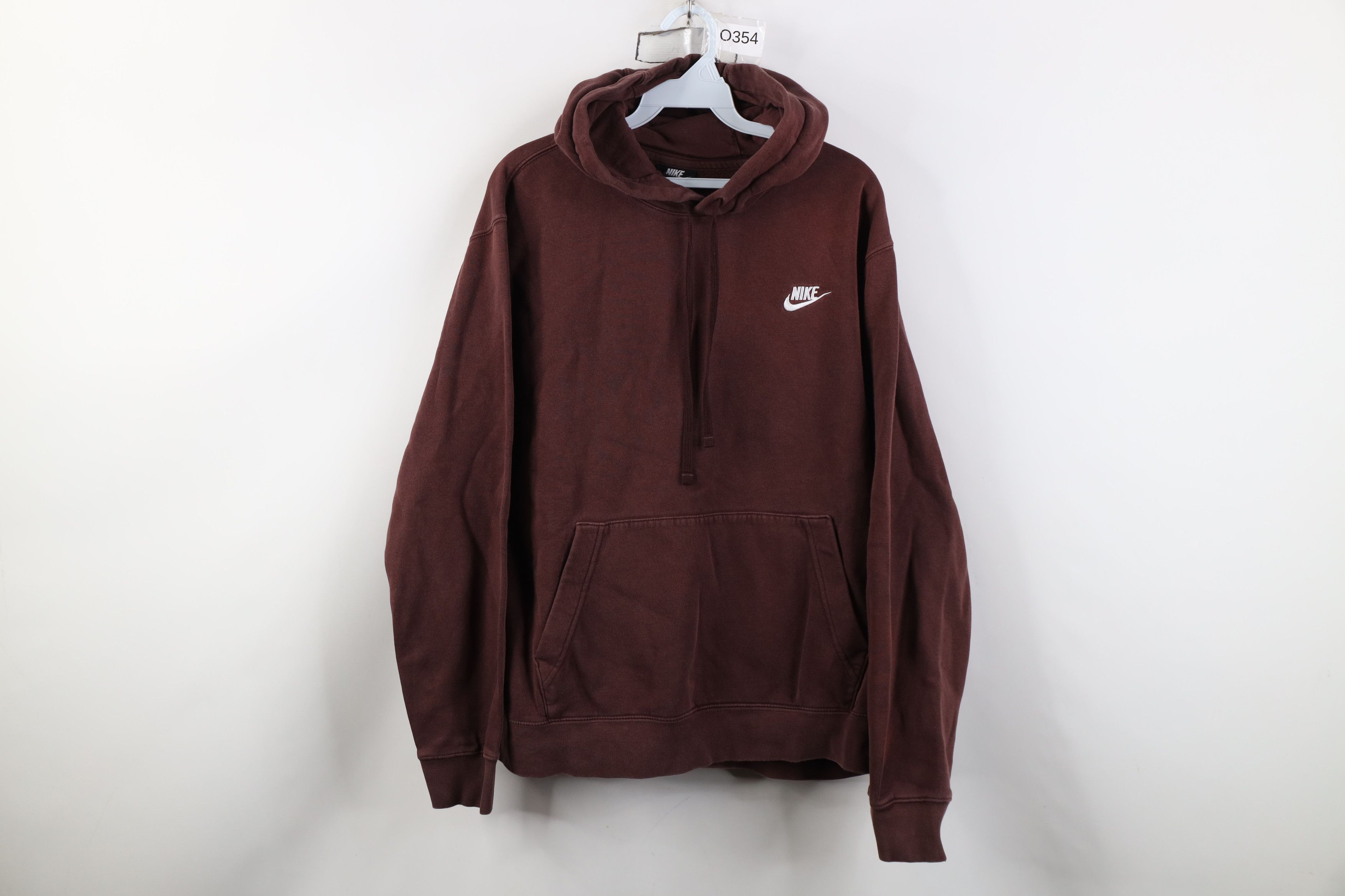 Nike Vintage Y2K Nike Swoosh Sun Faded Hoodie Chocolate Brown Size US L / EU 52-54 / 3 - 1 Thumbnail