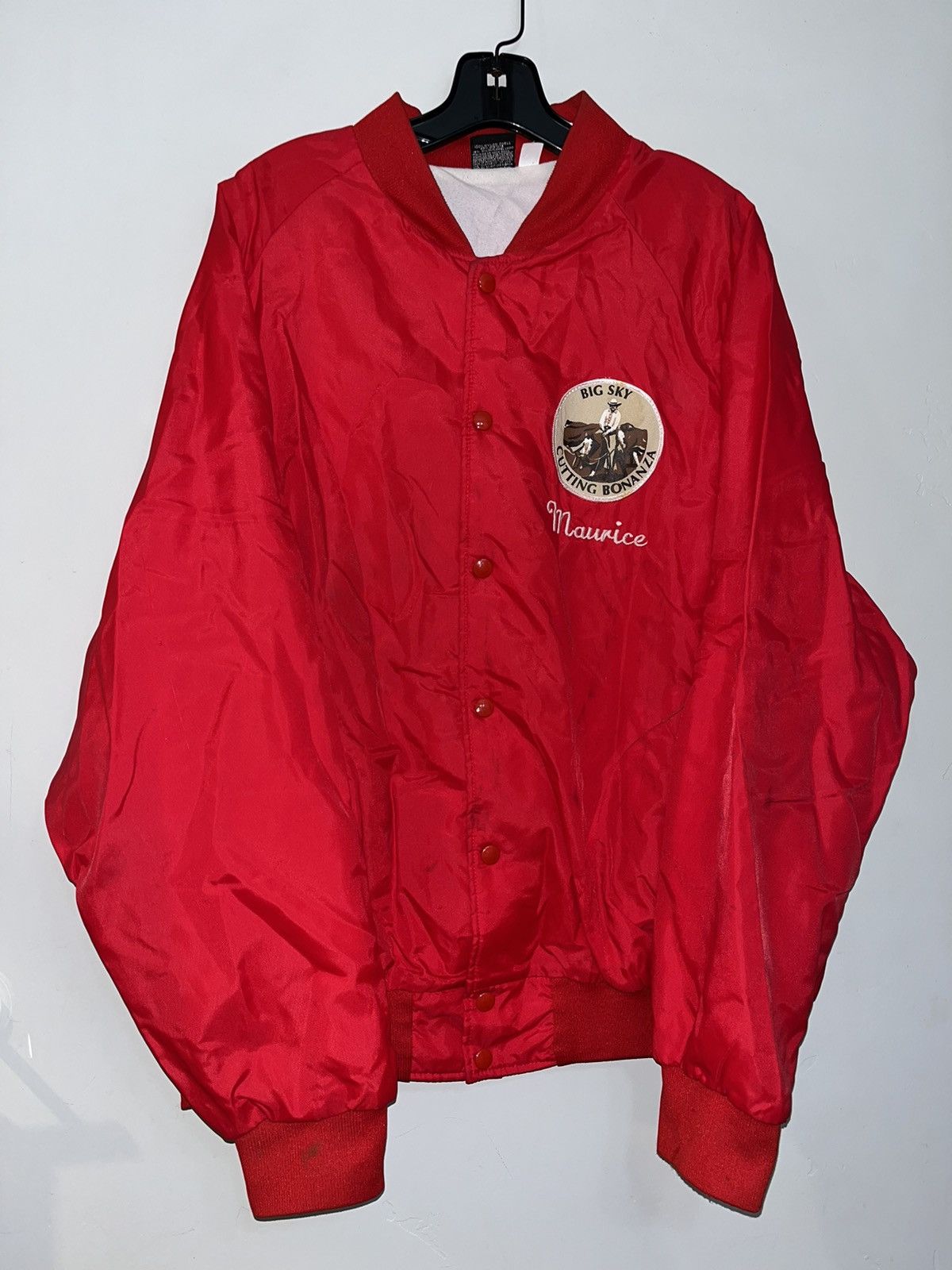 Crazy 80's Faded Thrashed ERD Distressed Satin Bomber Jacket