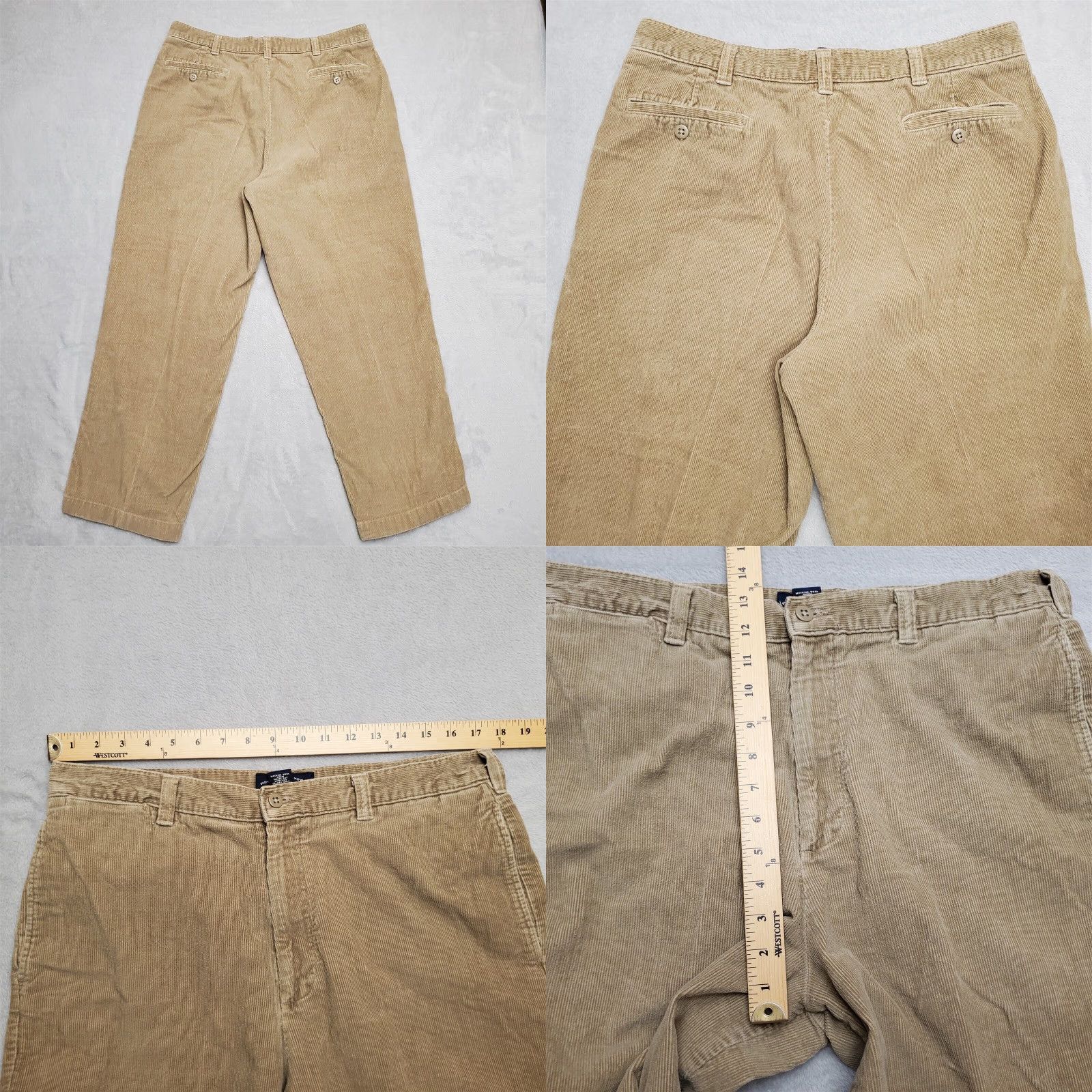 Vintage VINTAGE Roundtree Yorke Pants Mens 36 Regular Brown Corduroy Loose Fit Chino Zip Front Pockets Straight Front Men Size US 36 / EU 52 - 8 Thumbnail