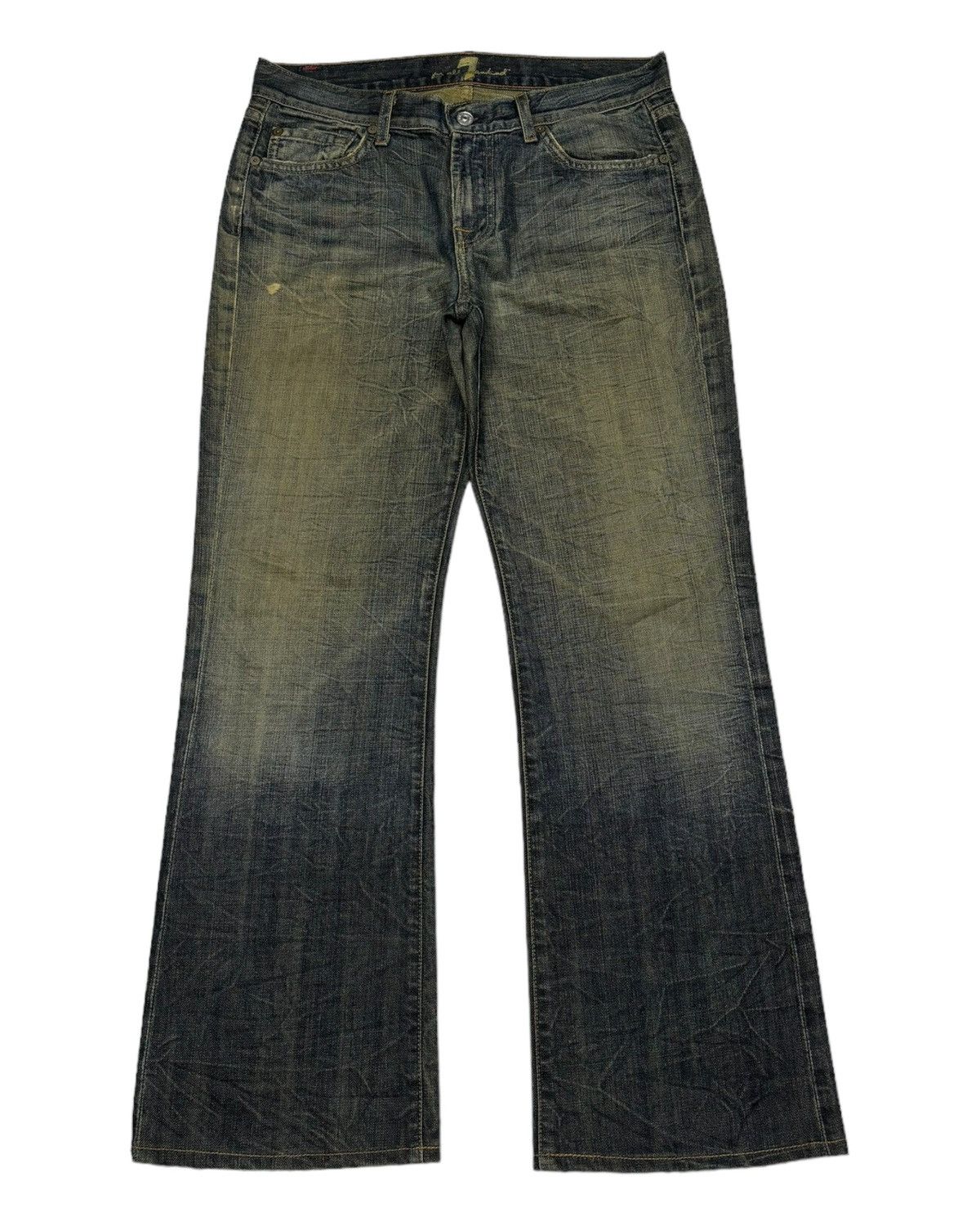14th Addiction FLARE🔥RUSTY MUD WASH FLARE JEANS 7 FOR ALL MANKIND DENIM Size US 31 - 5 Thumbnail