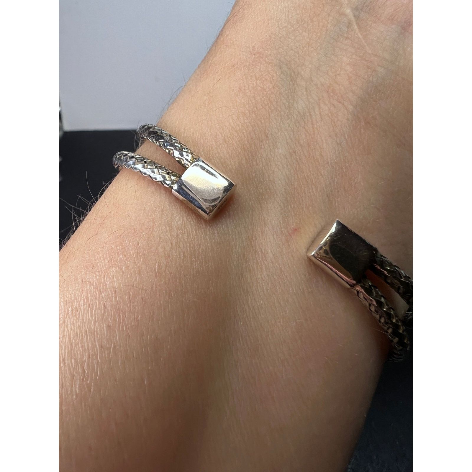 Other Sterling silver adjustable station cuff bracelet Size ONE SIZE - 4 Thumbnail