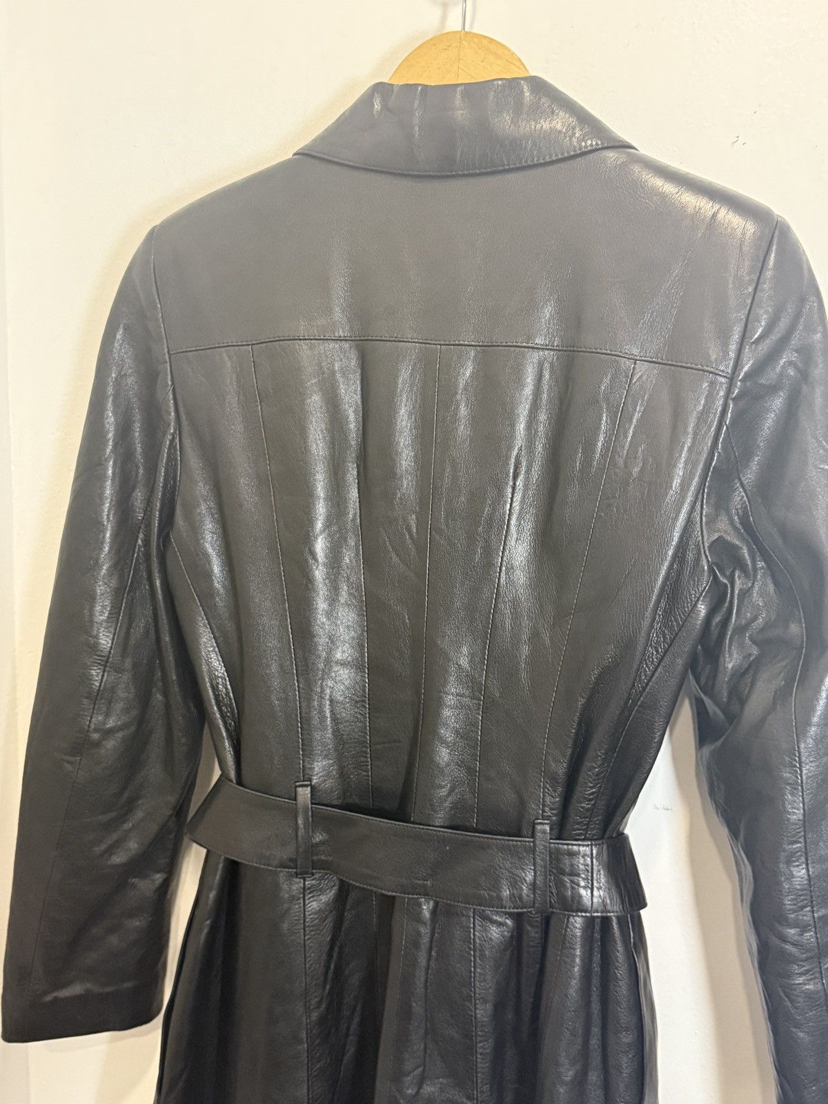 Prada 90’s Leather Belted Jacket Size S / US 4 / IT 40 - 9 Thumbnail
