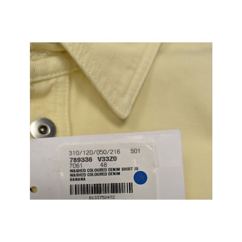 Bottega Veneta o1rshd1 Washed Coloured Denim Shirt in Banana Size US M / EU 48-50 / 2 - 23 Thumbnail