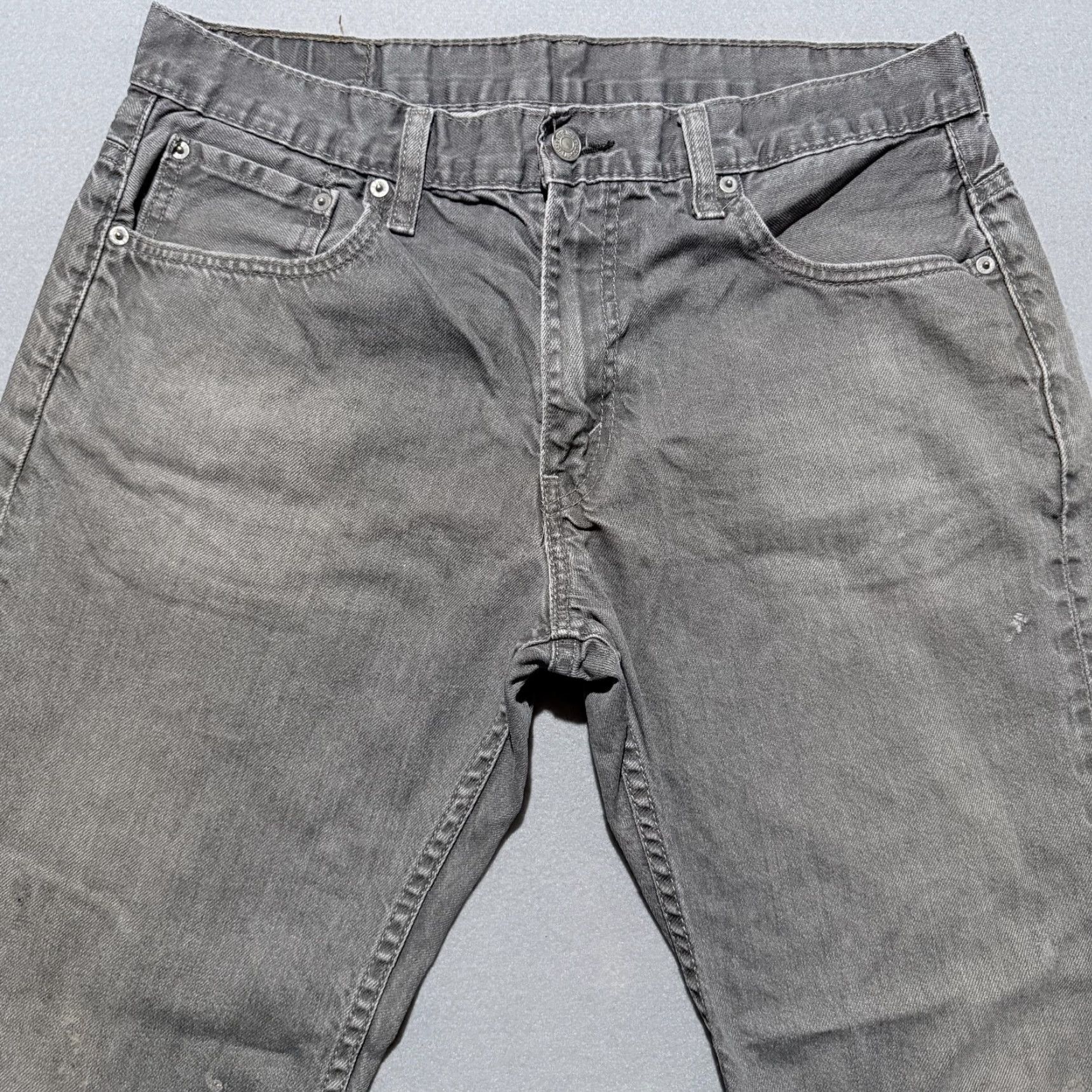 Levi's Levi's 569 Jeans Men Gray Denim Mid Rise Distressed 33X30 Straight Relaxed City 5-Pocket Logo - Levi's 500 Series Size US 33 - 3 Thumbnail
