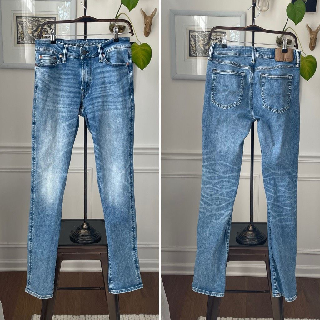 American Eagle Outfitters American Eagle Mens Slim Blue Jeans 30 x 33 Size US 30 / EU 46 - 1 Thumbnail