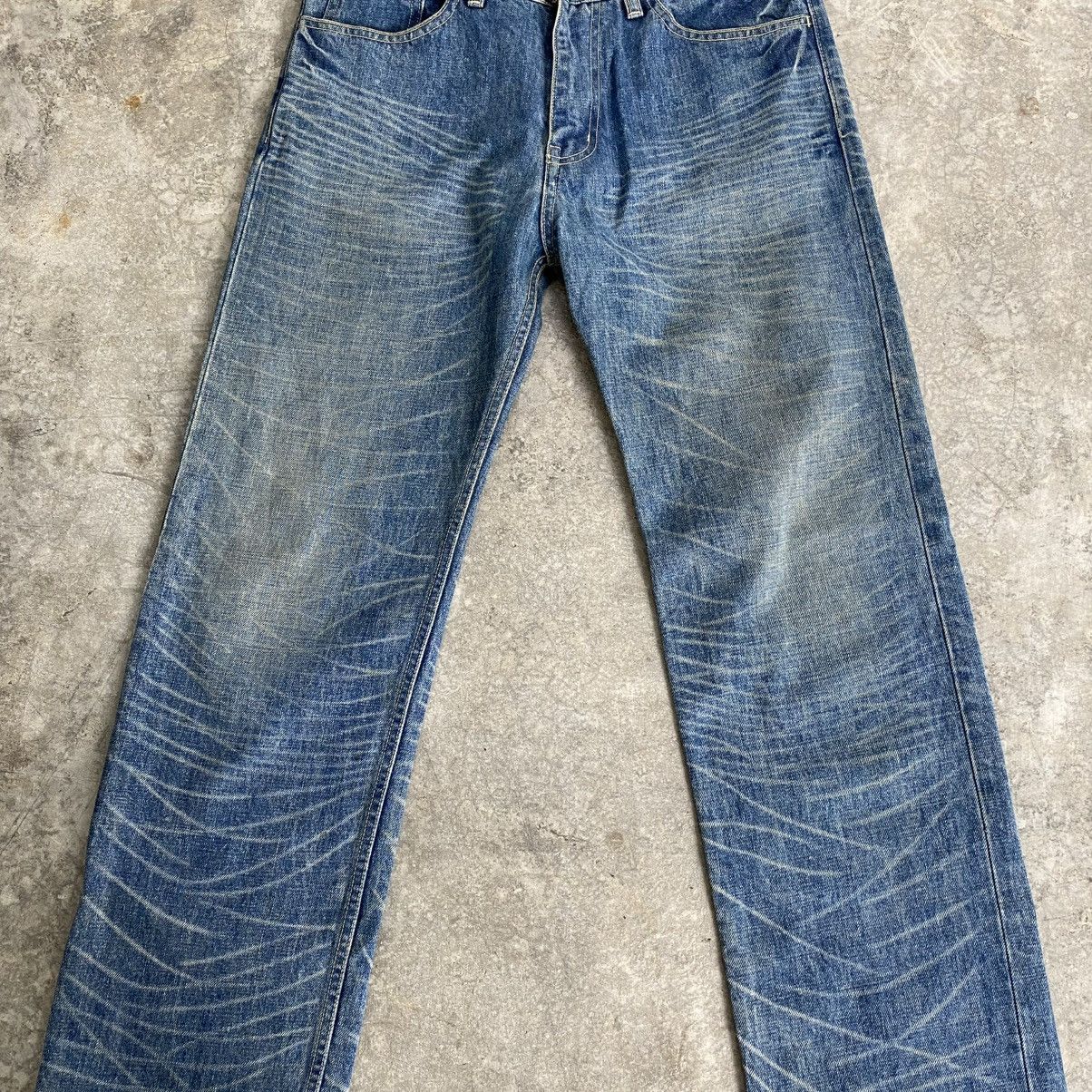 Lad Musician 2000’s Lad Musician Whisker Washed Straight Leg Denim Jeans Size US 33 - 5 Thumbnail