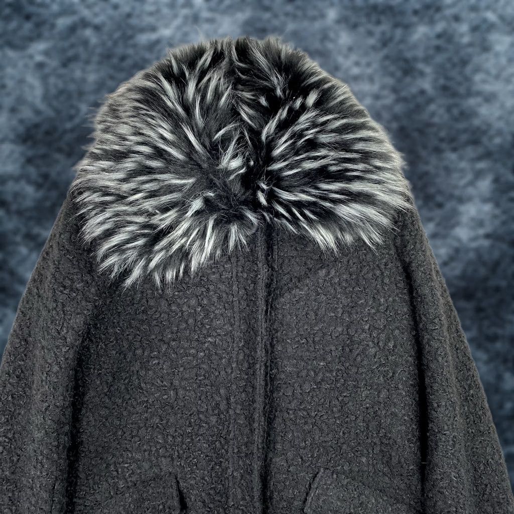 Jessica Simpson Jessica Simpson Black Sherpa Coat Jacket Women S Oversized Pockets Collared Removable Fur Collar Mid-Length Winter Fall Overcoat Size S / US 4 / IT 40 - 1 Thumbnail