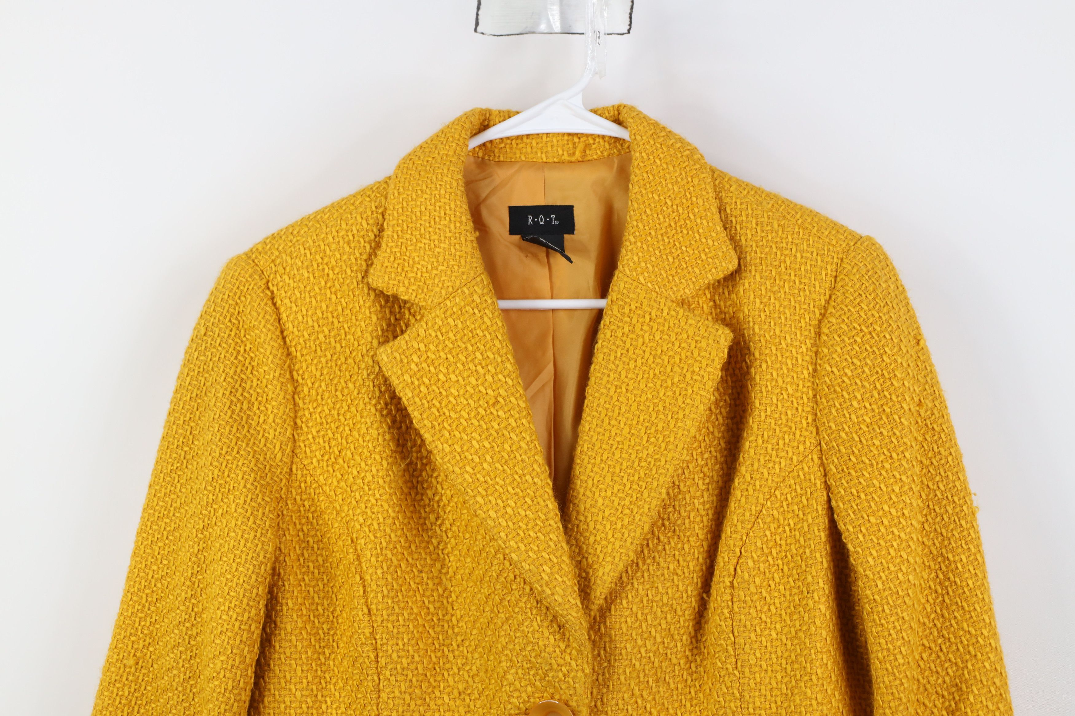 Vintage Vintage 90s Streetwear Weave Suit Coat Blazer Jacket Yellow Size XL / US 12-14 / IT 48-50 - 2 Thumbnail
