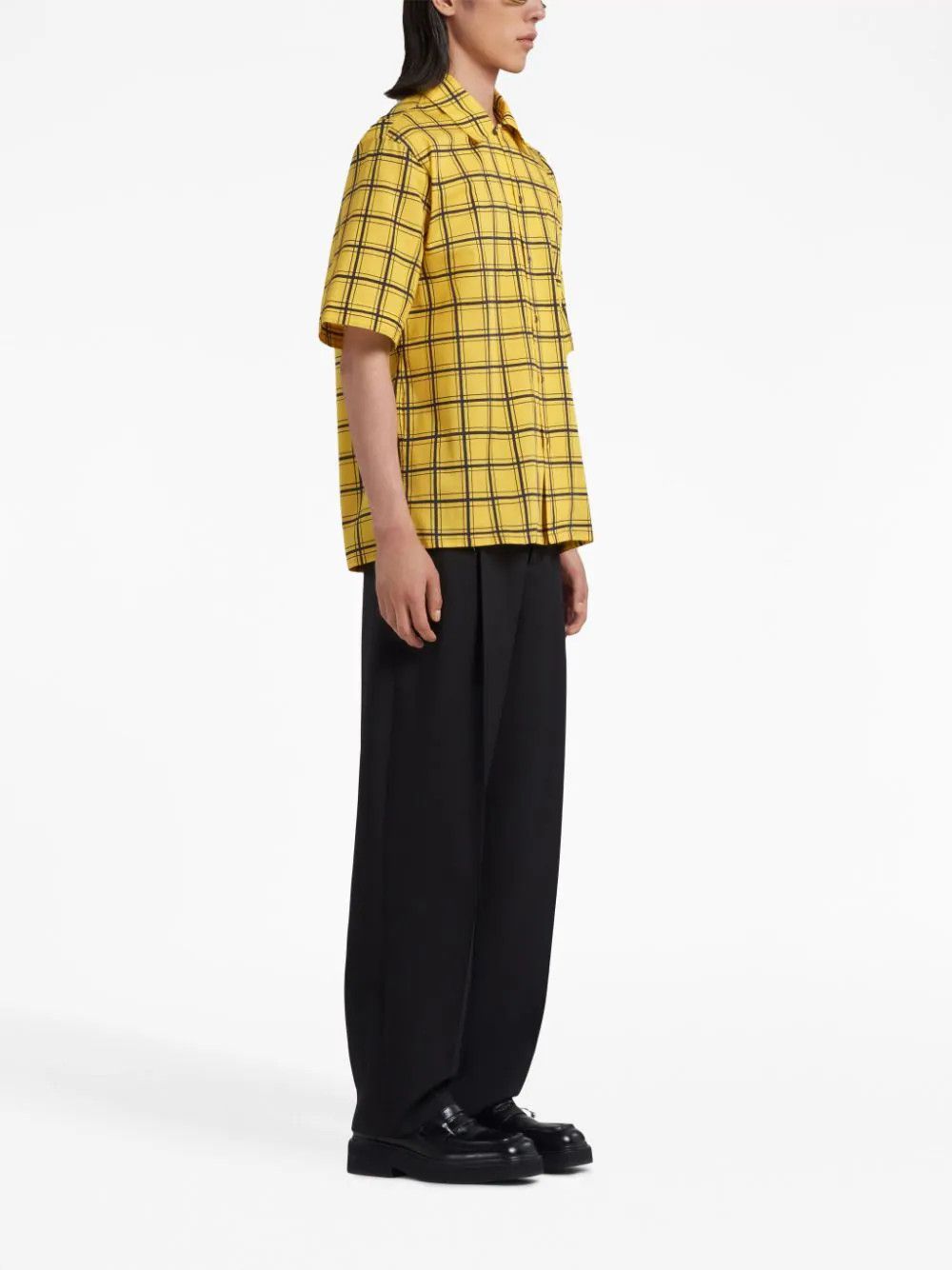 Marni o1w1db10824 Checked Shirt in Yellow Black Size US L / EU 52-54 / 3 - 2 Thumbnail