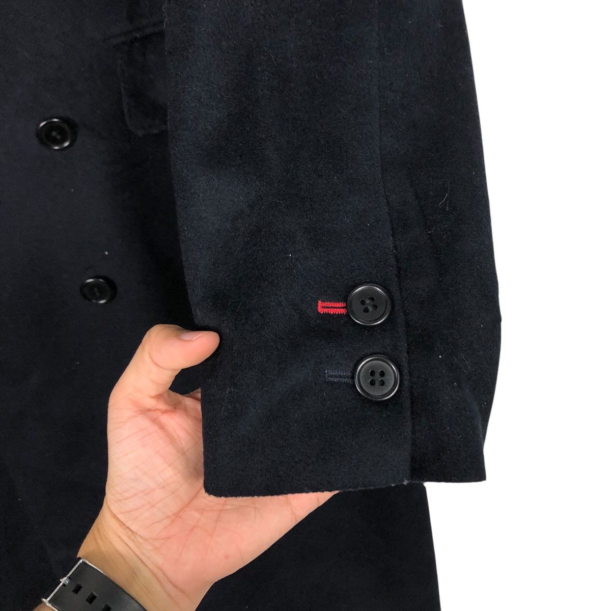Japanese Brand 📌Rich Black Long Jacket Double Breast Ines De La Fressange Size US XL / EU 56 / 4 - 17 Thumbnail