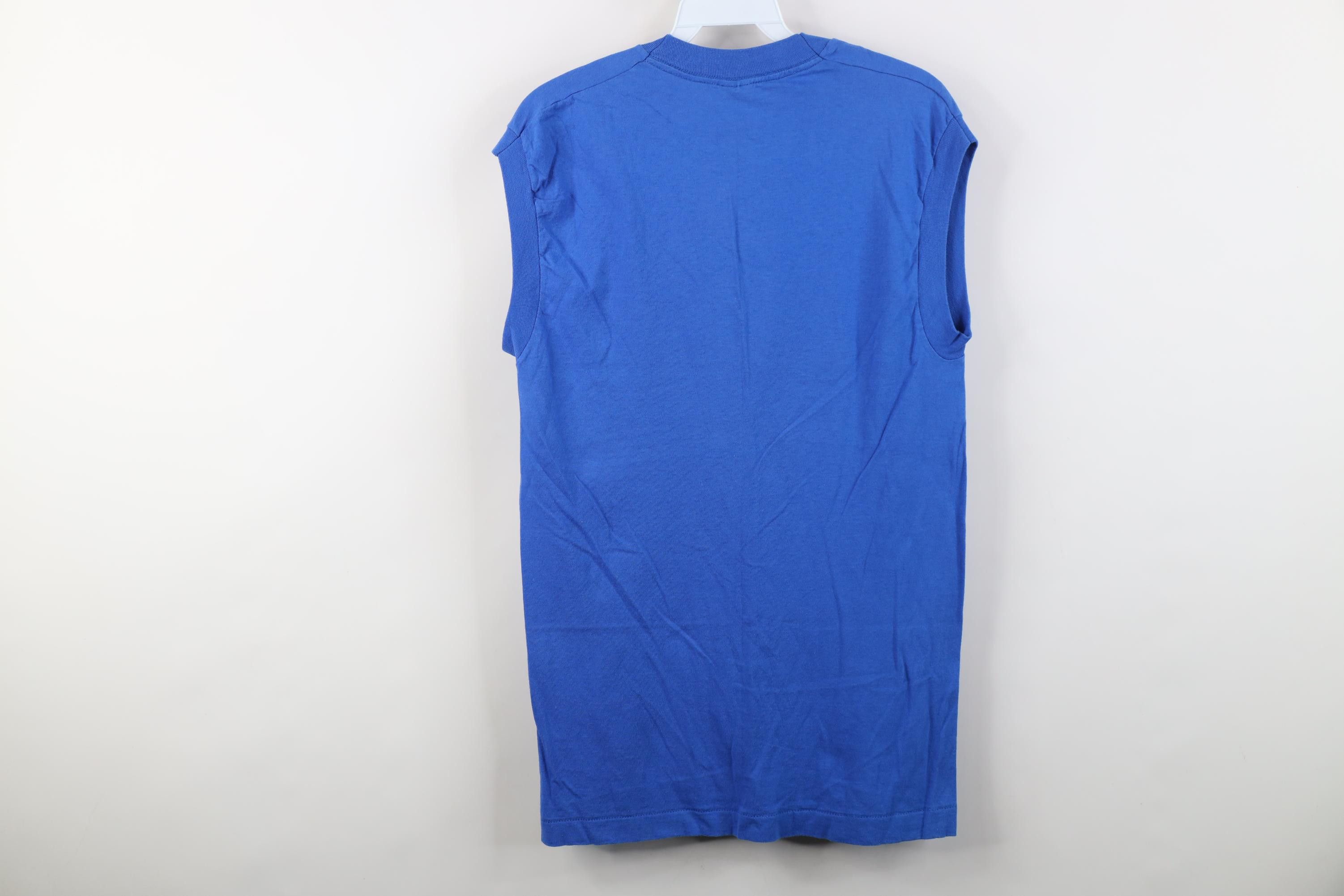 Vintage Vintage 90s Streetwear Cotton Muscle T-Shirt Royal Blue USA Size US M / EU 48-50 / 2 - 11 Thumbnail