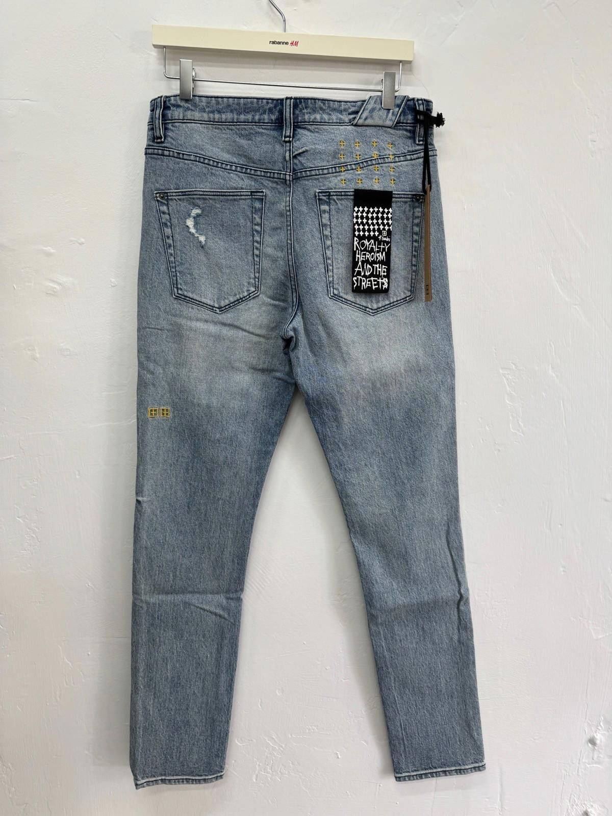new Ksubi mens denim jeans chitch spray out yellow blue 32