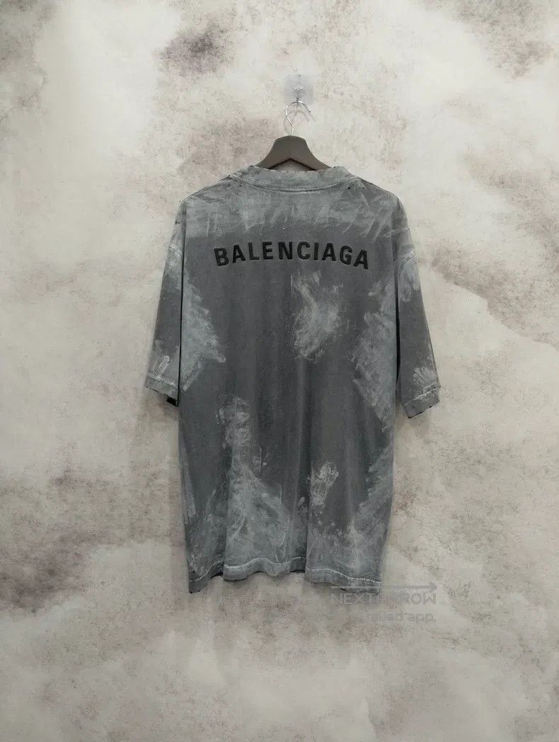 Balenciaga Balenciaga Splatter distressed grayish white mud-dyed shor Size US S / EU 44-46 / 1 - 2 Thumbnail
