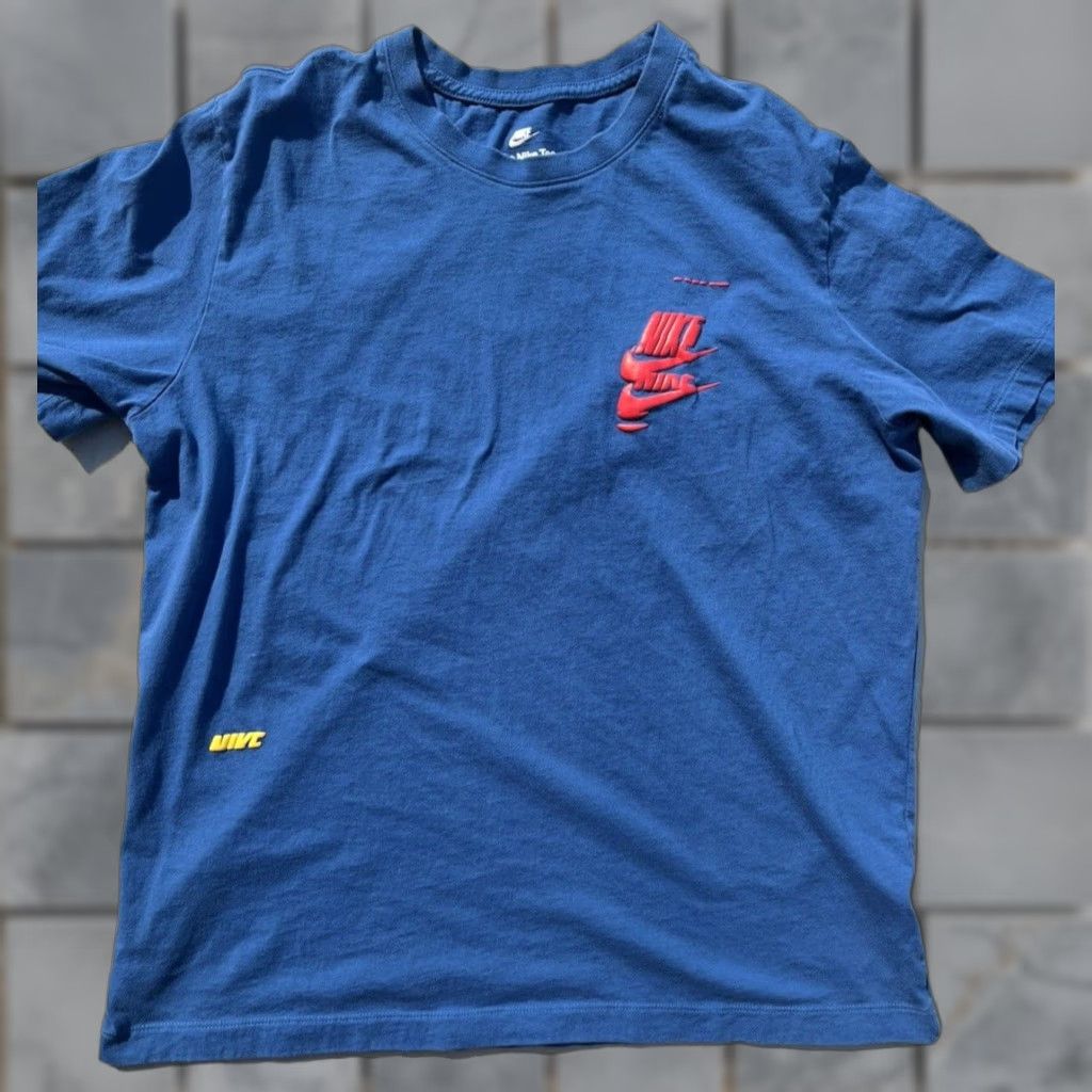 Nike Nike T-Shirt Men’s Blue All-Over Spell XL Swish Logo Streetwear City Sports Size US XL / EU 56 / 4 - 1 Thumbnail