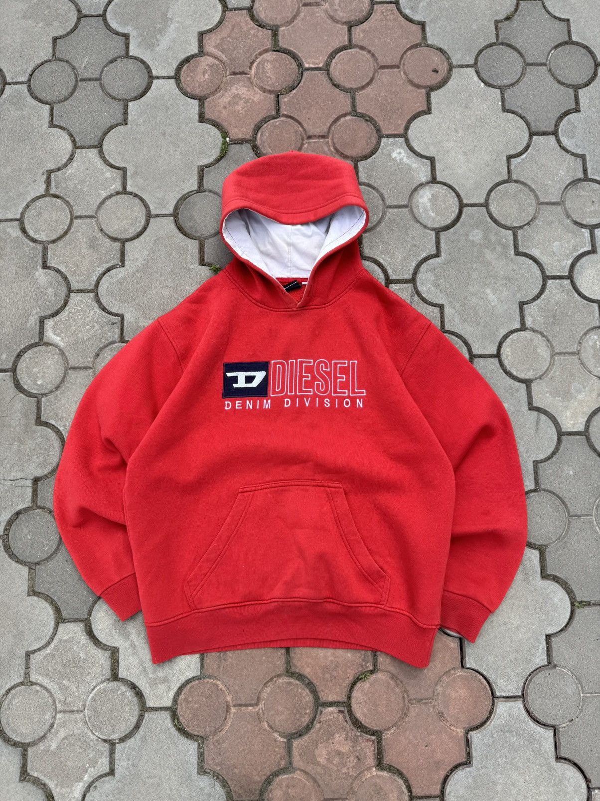 Vintage 90s Diesel Spell Out Boxy Hoodie Opium