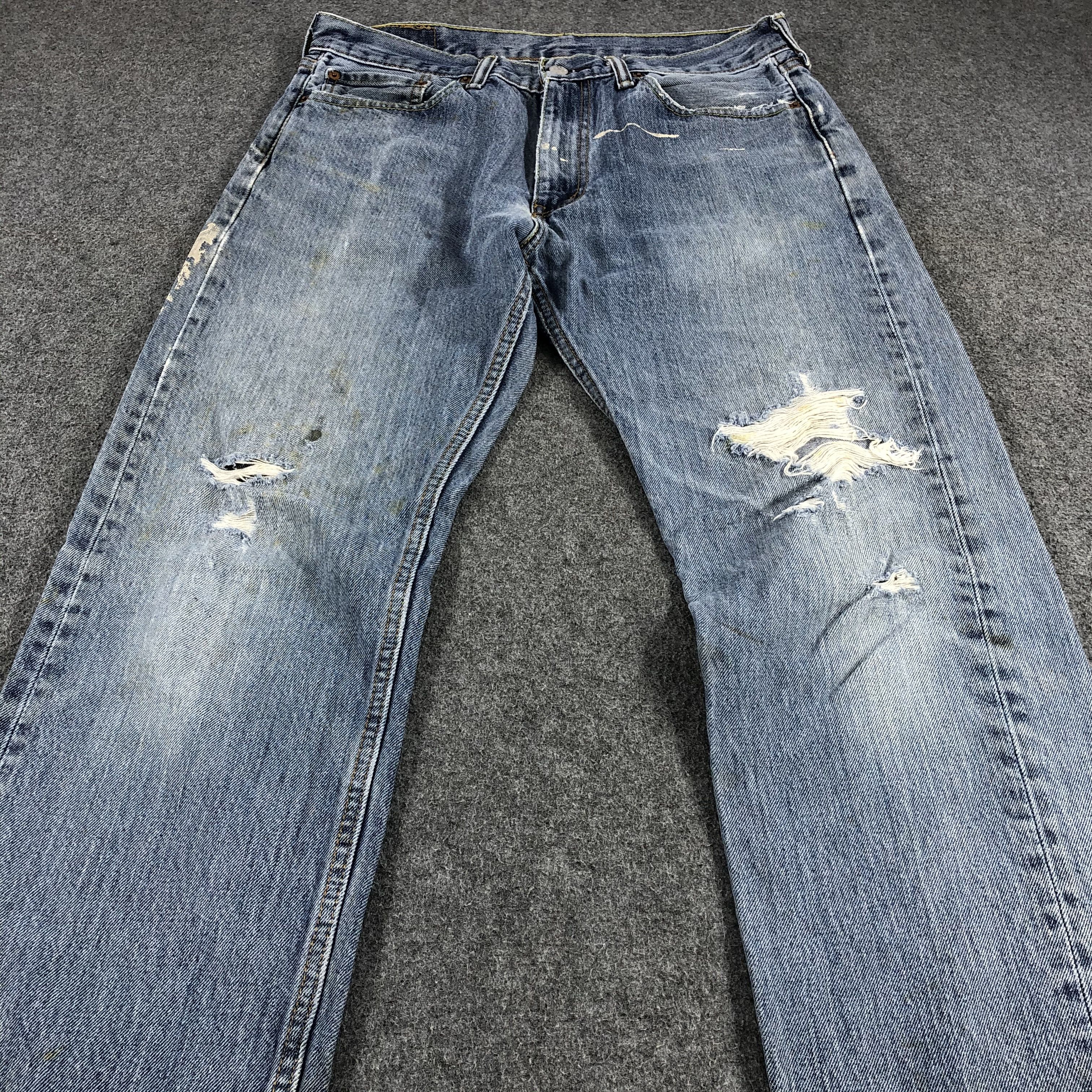 Levi's Vintage Distress Levis 505 Jeans-JM1122 Size US 34 / EU 50 - 3 Thumbnail