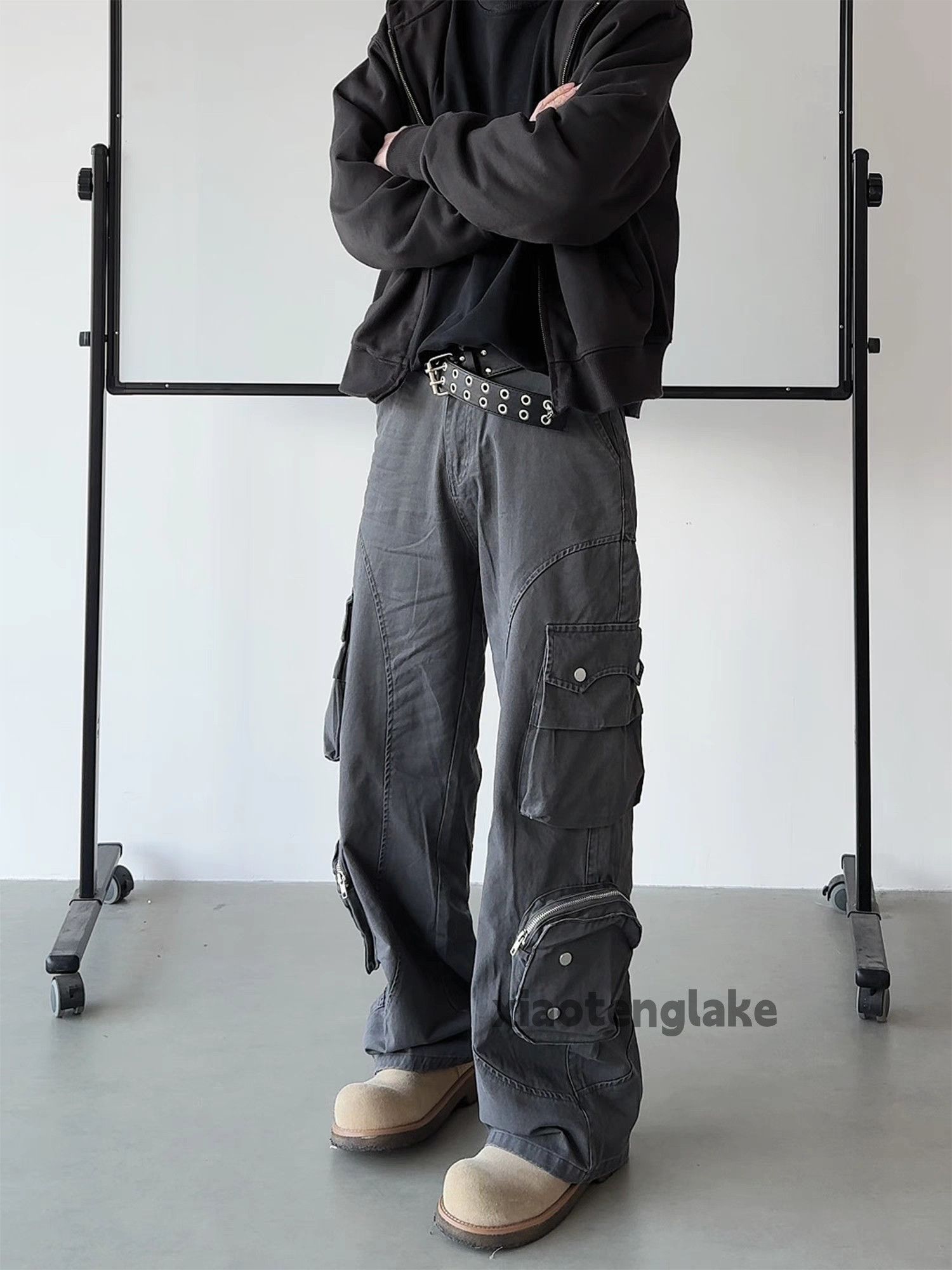 Designer × Japanese Brand × Vintage zipper utility loose baggy skate hiphop work cargo pants Size US 32 / EU 48 - 7 Thumbnail
