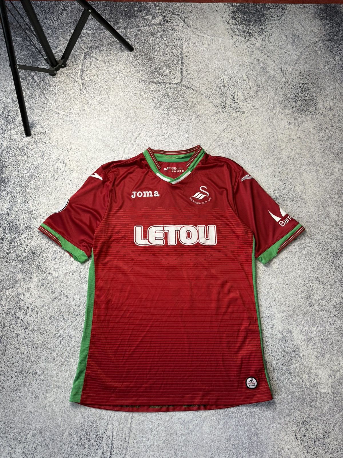 Vintage Mens FC SWANSEA CITY #7 Britton 2017 SOCCER FOOTBALL JERSEY Size US XL / EU 56 / 4 - 1 Thumbnail