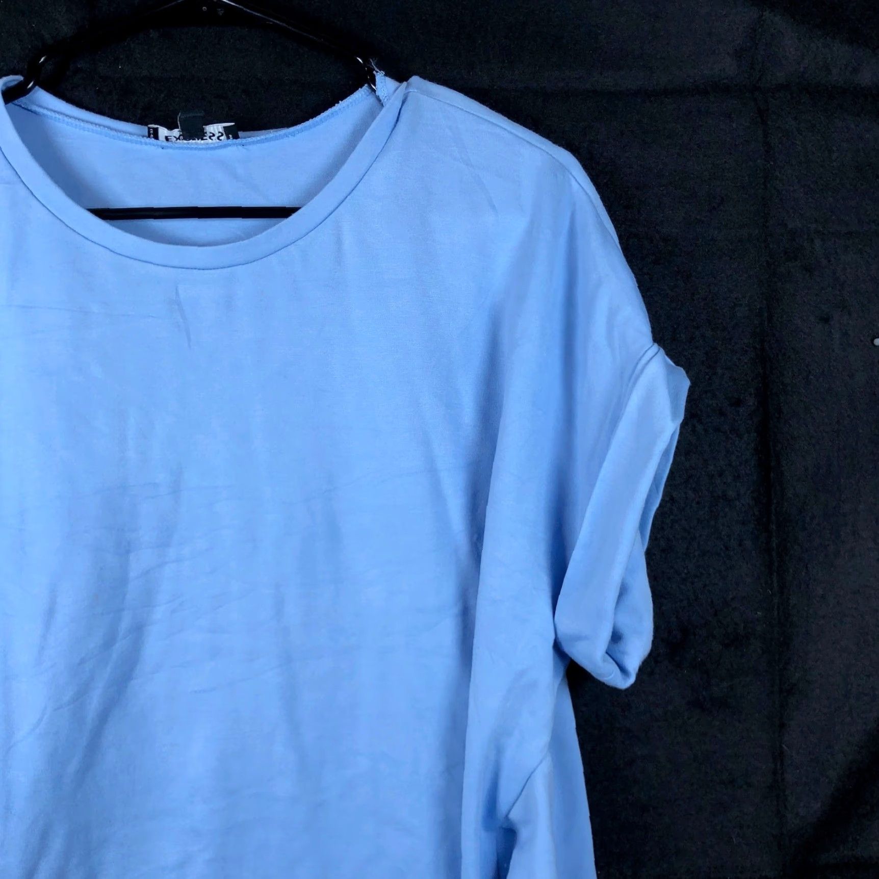 Express Express Blouse Blue Short Sleeve Cuffed Belted Stretch Small Women Shirt Casual Workwear Size S / US 4 / IT 40 - 5 Thumbnail