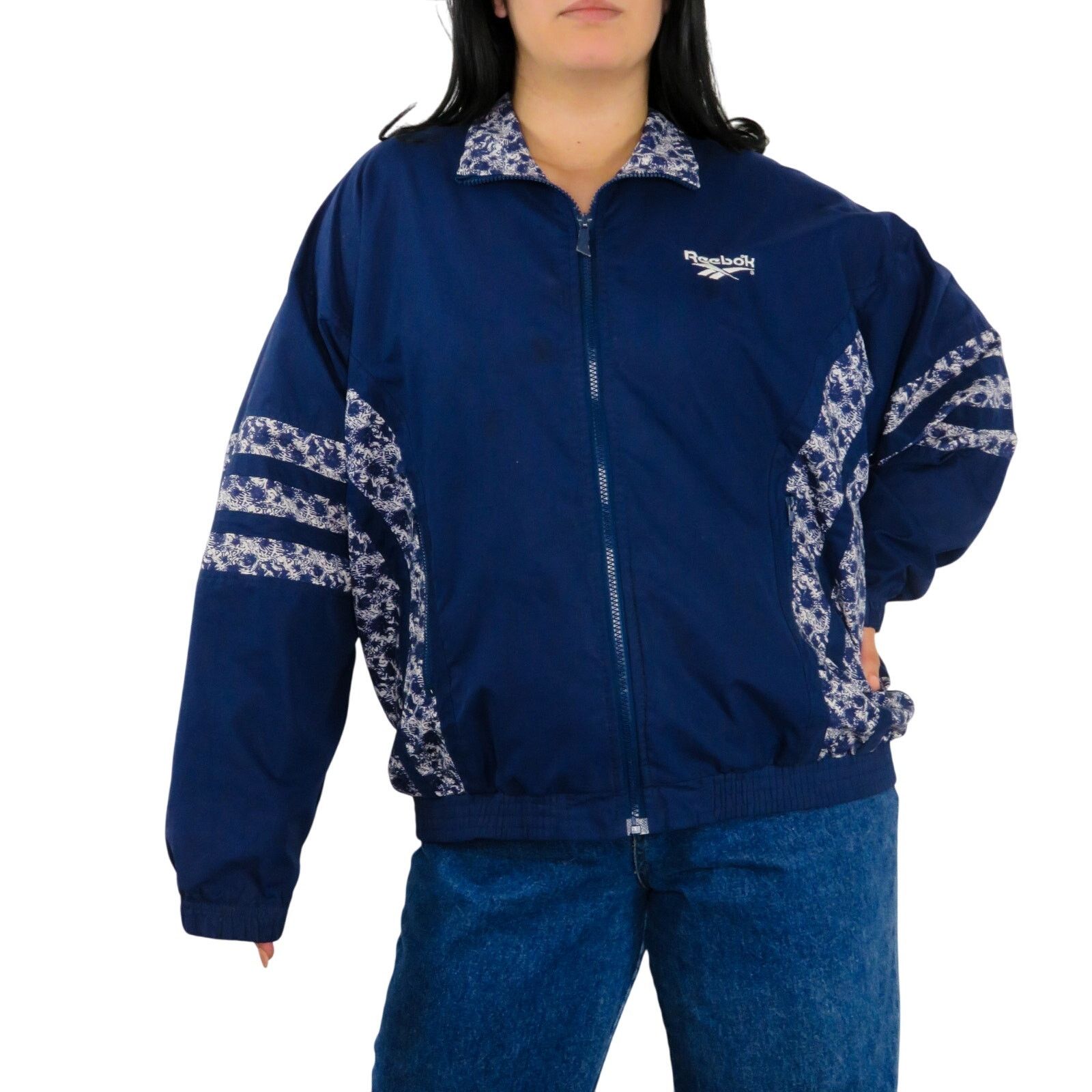 Reebok Vintage Reebok Blue Windbreaker Jacket Large Blokecore Size L / US 10 / IT 46 - 2 Thumbnail