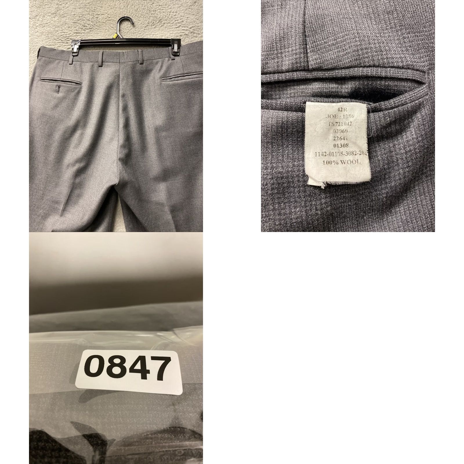 Jos. A. Bank Jos. A. Bank Dress Pants Men 32x30 Gray Glenn Plaid Wool /0847 Pants Regular 40 in Waist Gray Dress Pants Men Slim Flat Front Slash Pockets Pocket Size US 42 / EU 58 - 8 Thumbnail